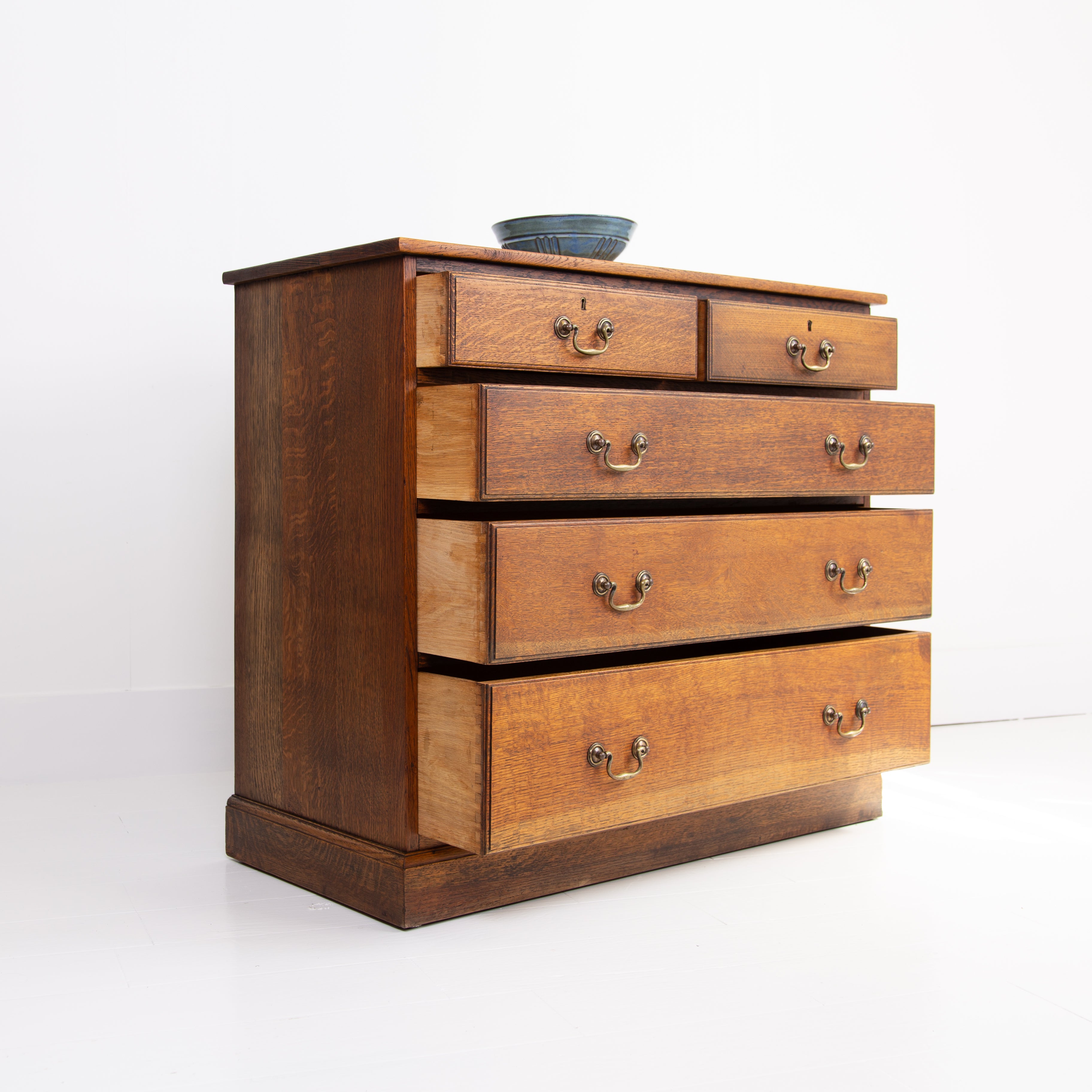 Handsome Quality English Oak Chest of Drawers
