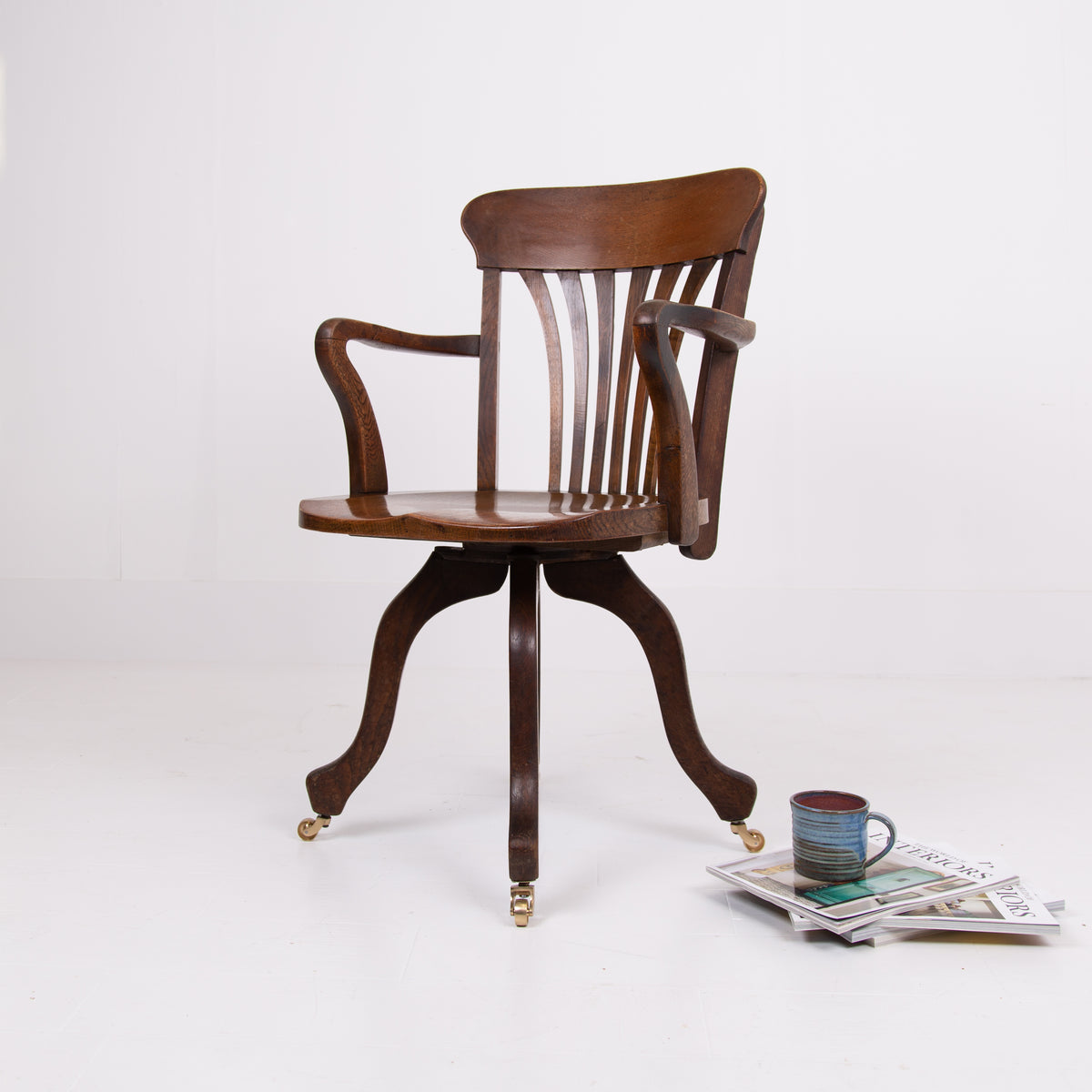 Oak Swivel Desk Chair 1920s