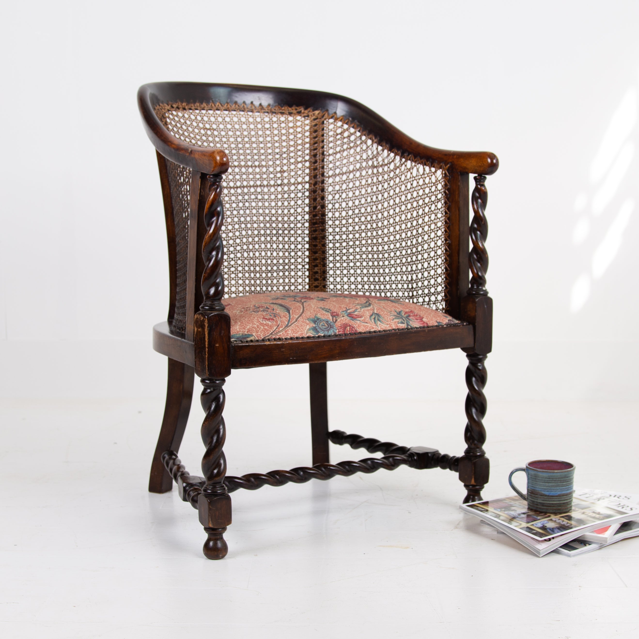 Attractive Cane Armchair New Seat C1920