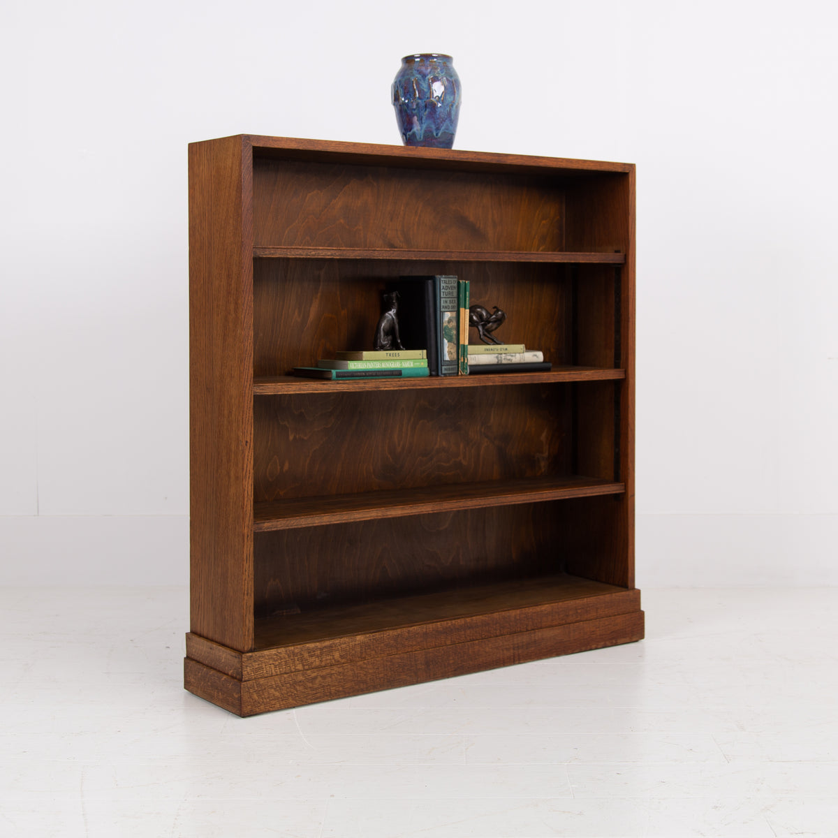 English Oak Open Bookcase by Inglesants 1920s