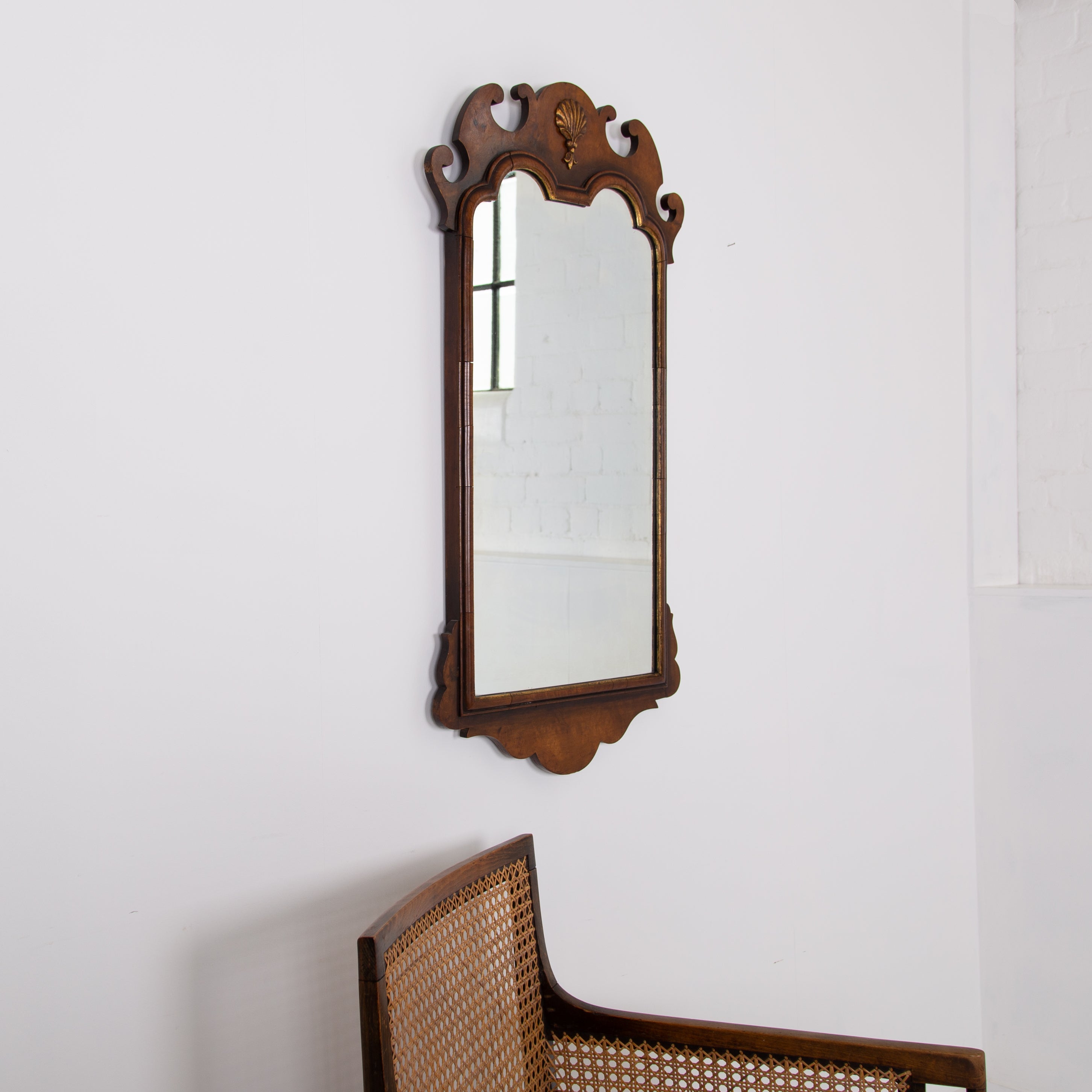 A Fine Quality Walnut Wall Mirror C1910