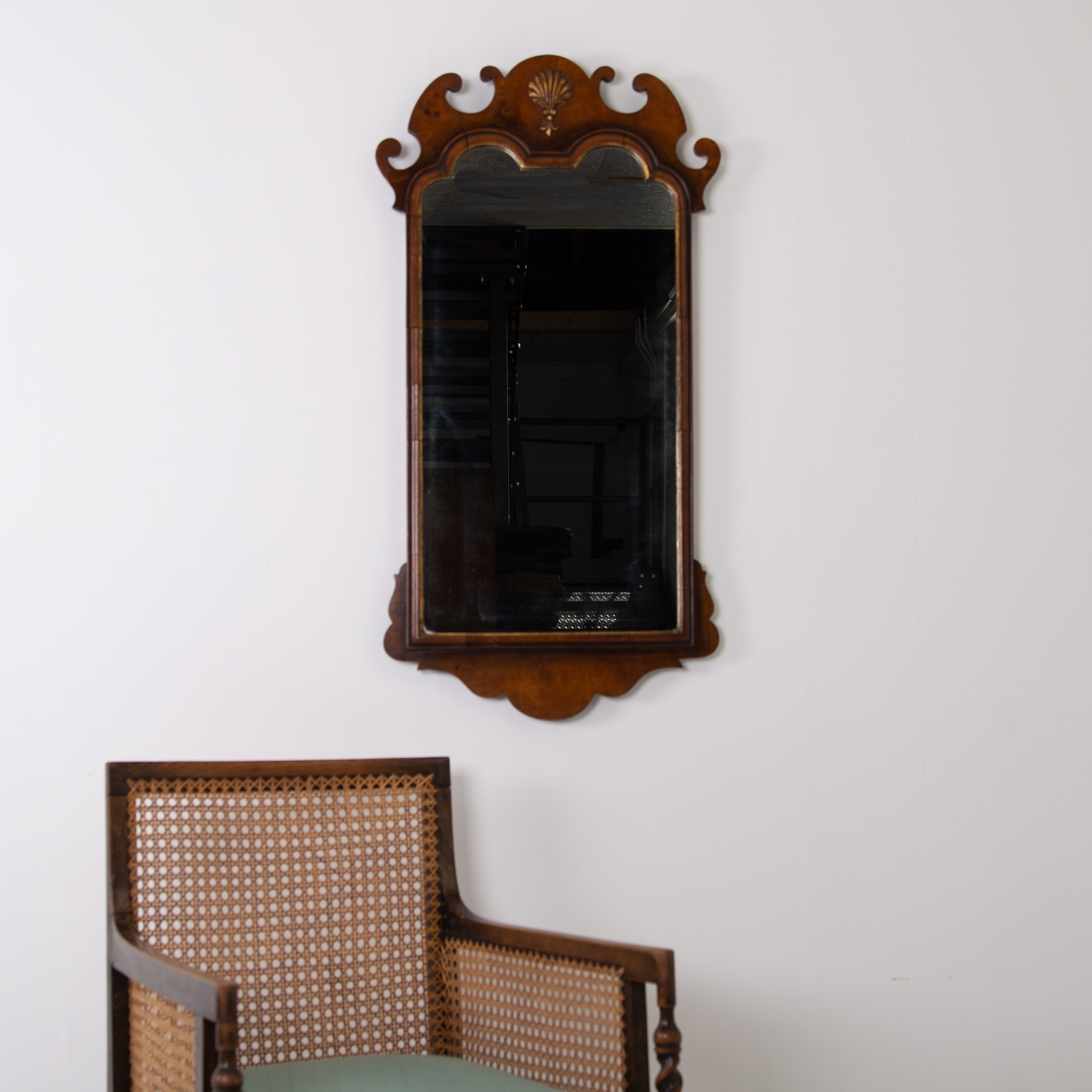 A Fine Quality Walnut Wall Mirror C1910