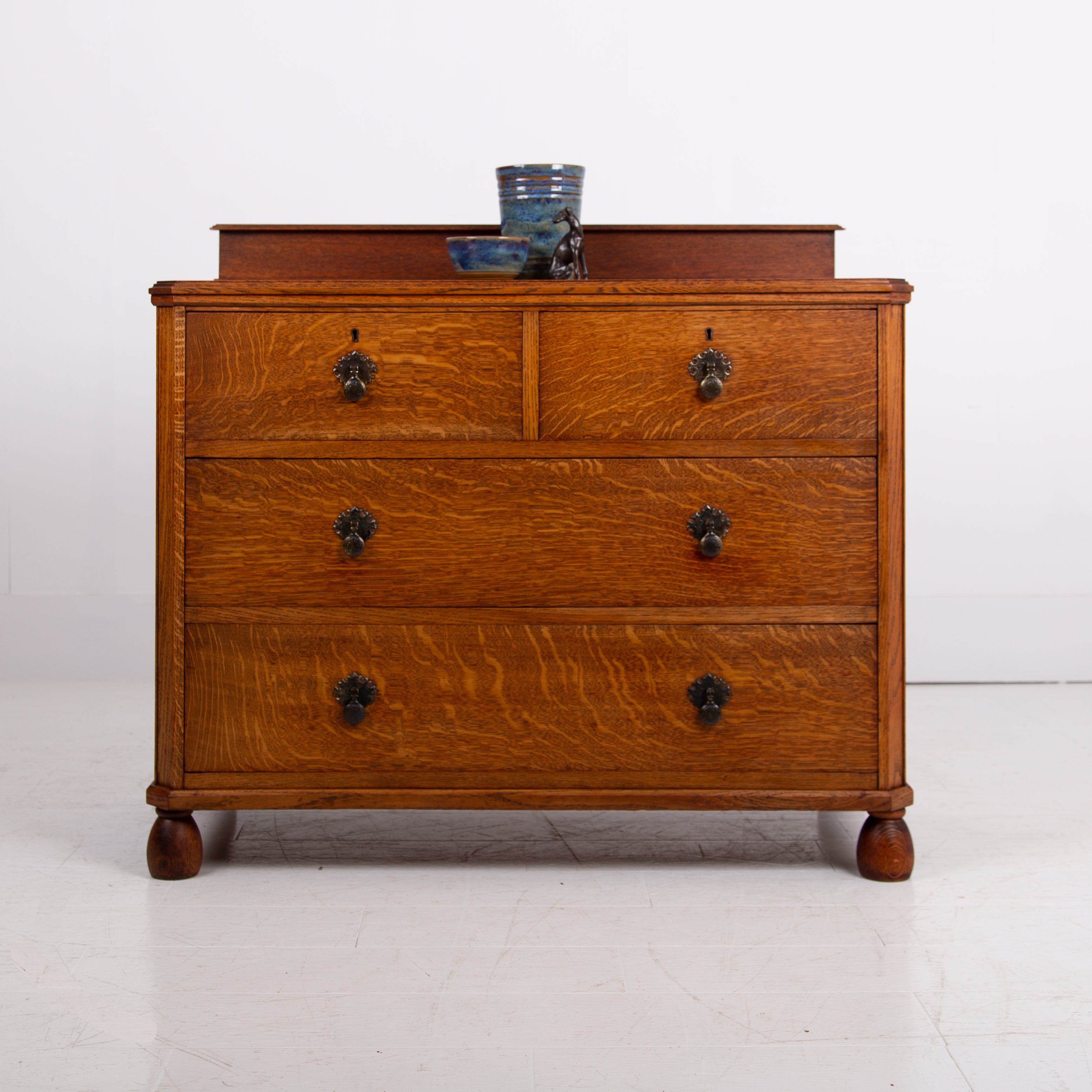 Handsome English Oak Chest of Drawers C1920s No.2