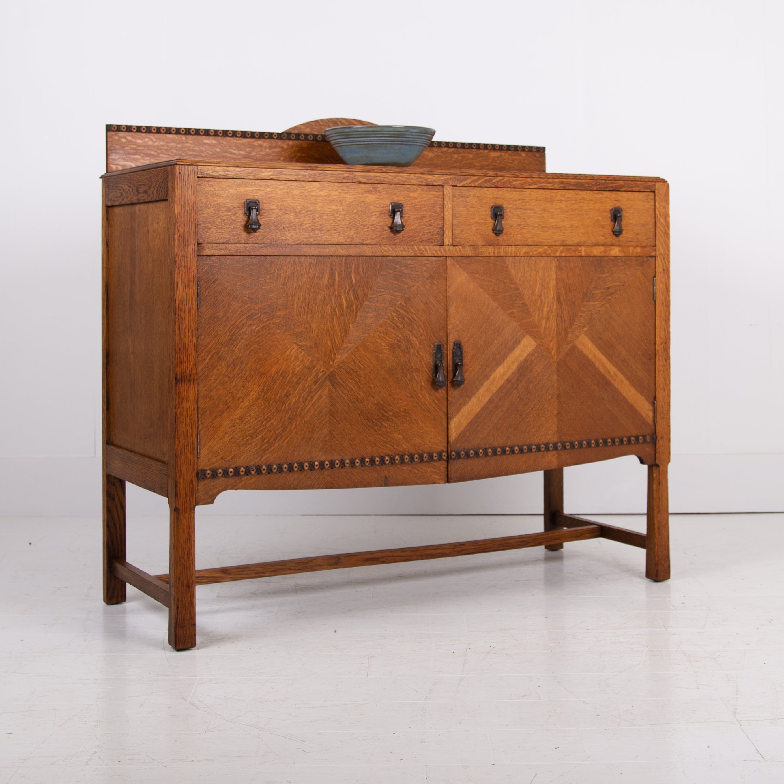 Attractive English Oak Sideboard Cabinet C1920