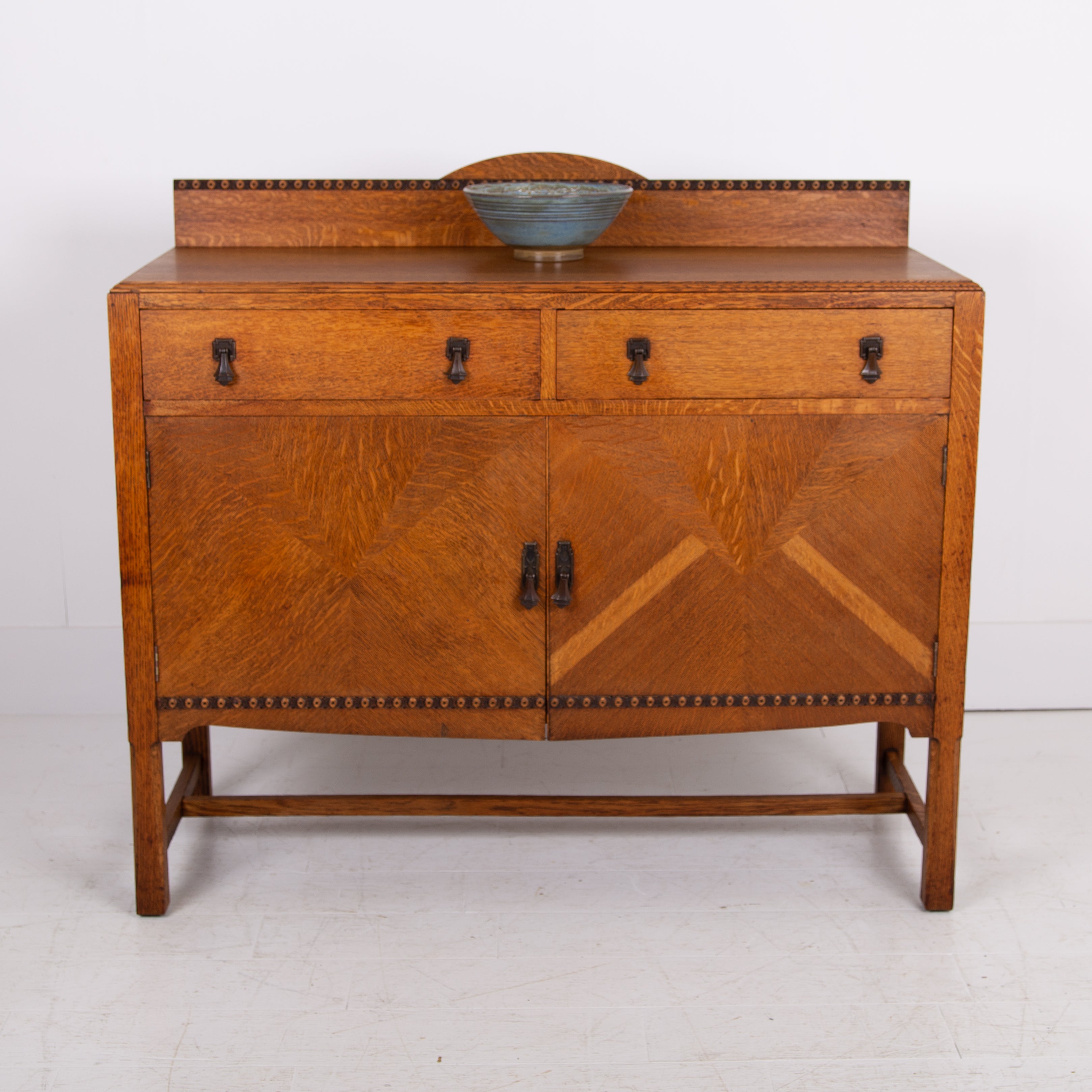 Attractive English Oak Sideboard Cabinet C1920
