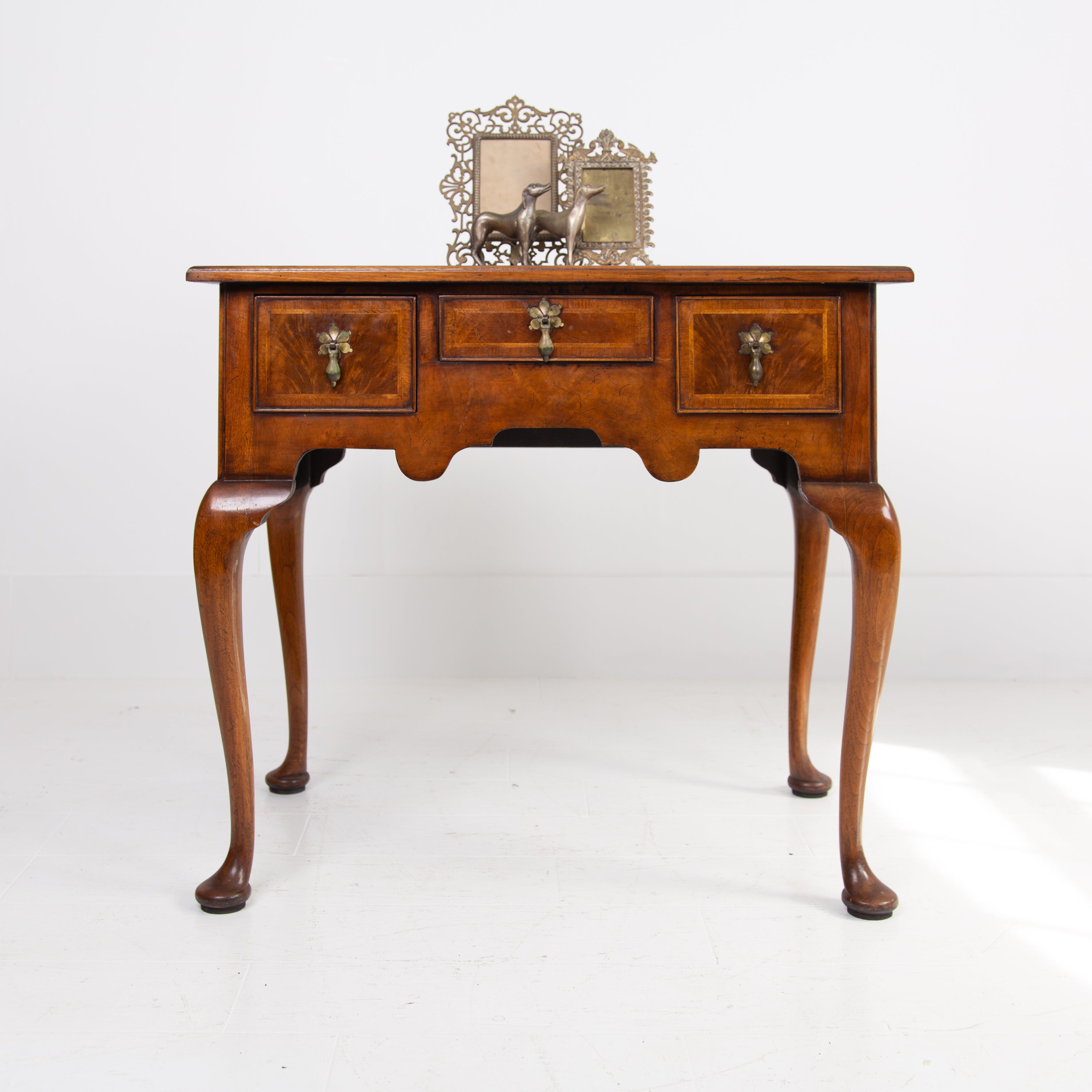 Attractive Quality Walnut 3 Drawer Lowboy C1920