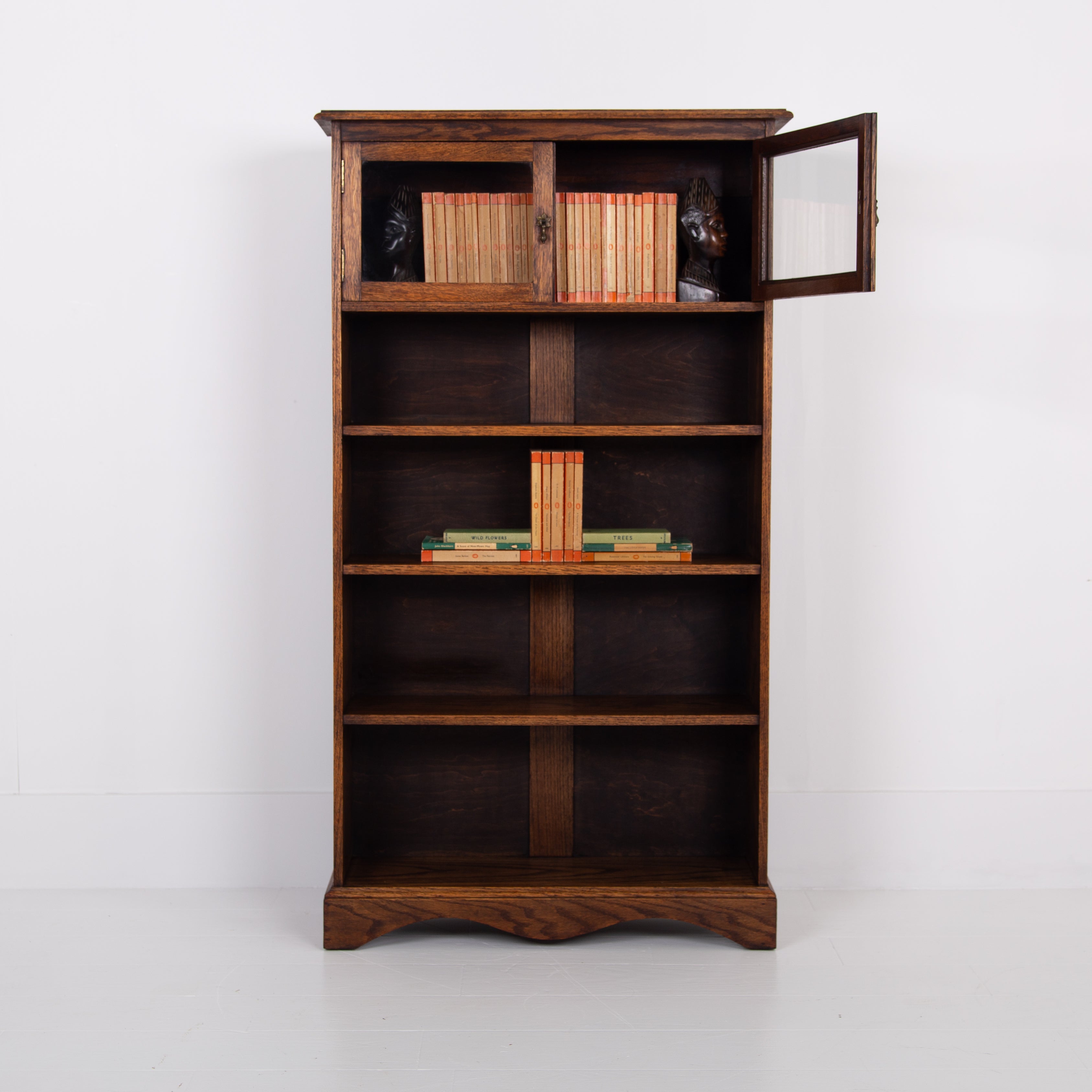 Attractive English Oak Bookcase C1930