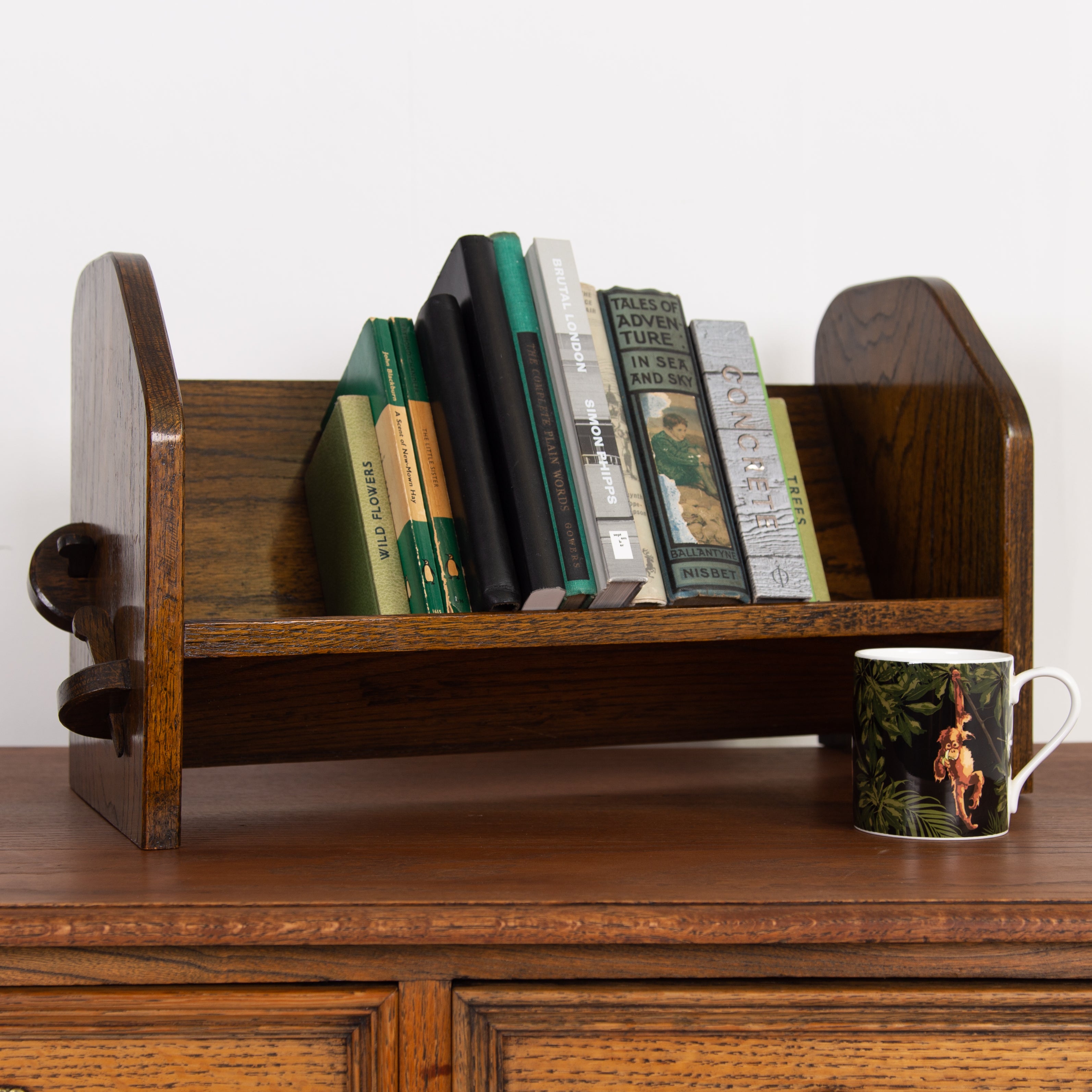 1930s English Oak Arts and Crafts Book Trough