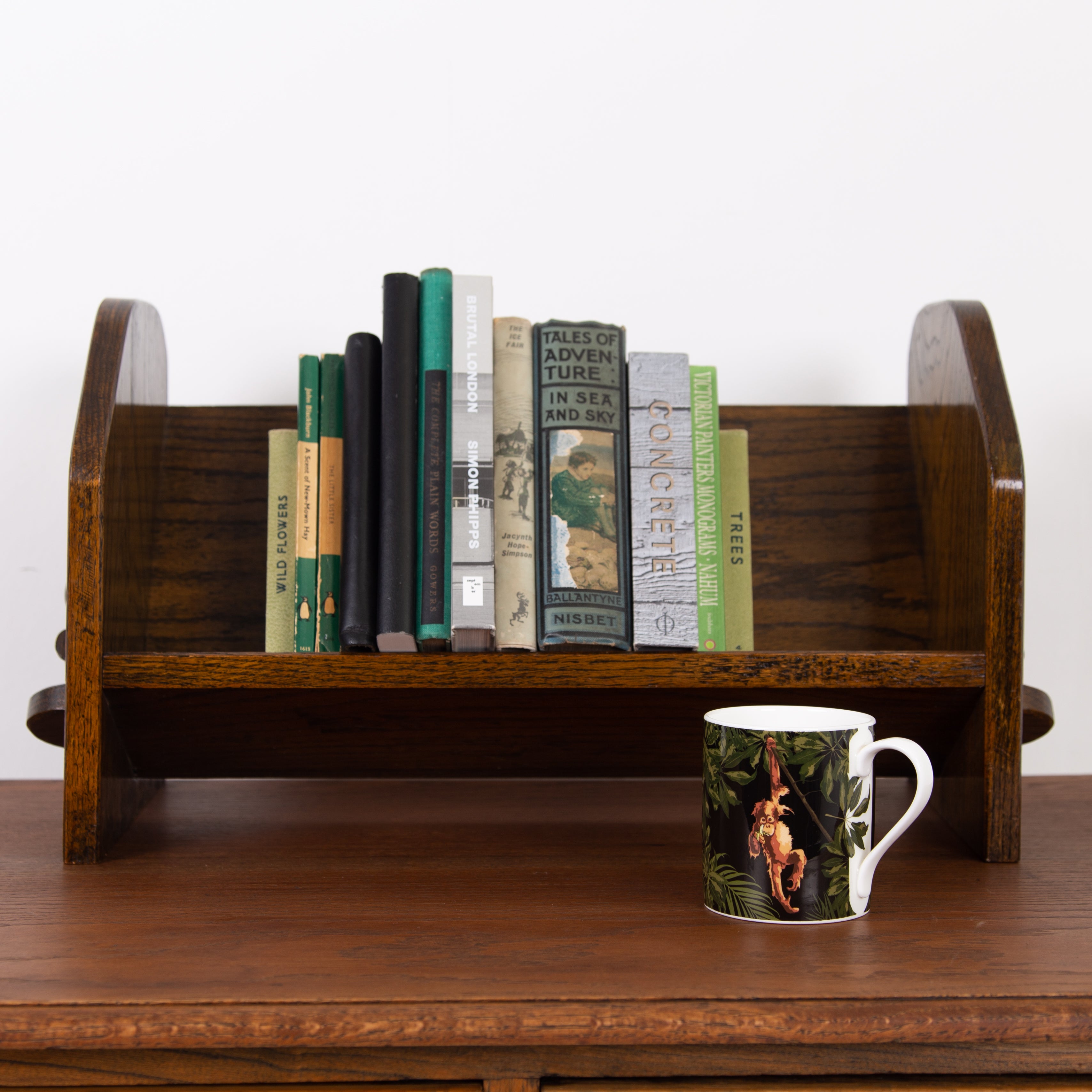 1930s English Oak Arts and Crafts Book Trough