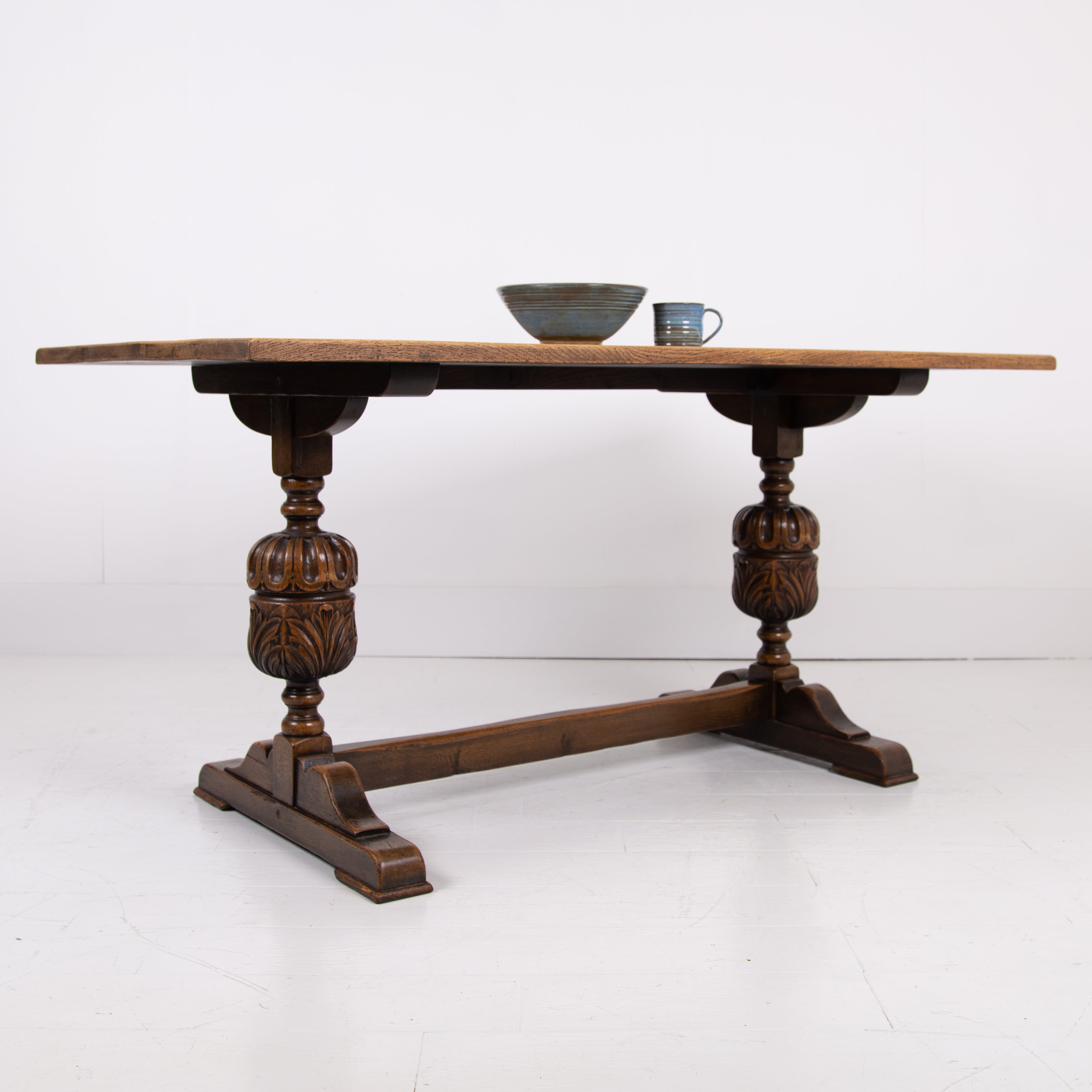 A Handsome Oak Dining Table C1930