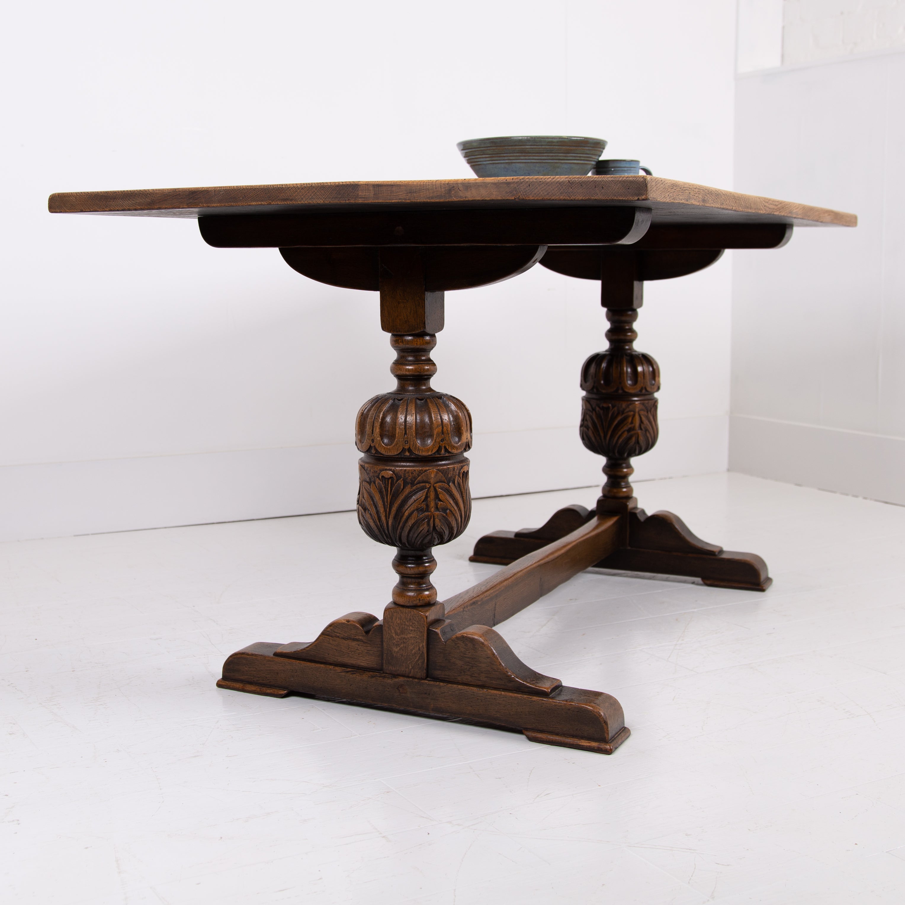 A Handsome Oak Dining Table C1930