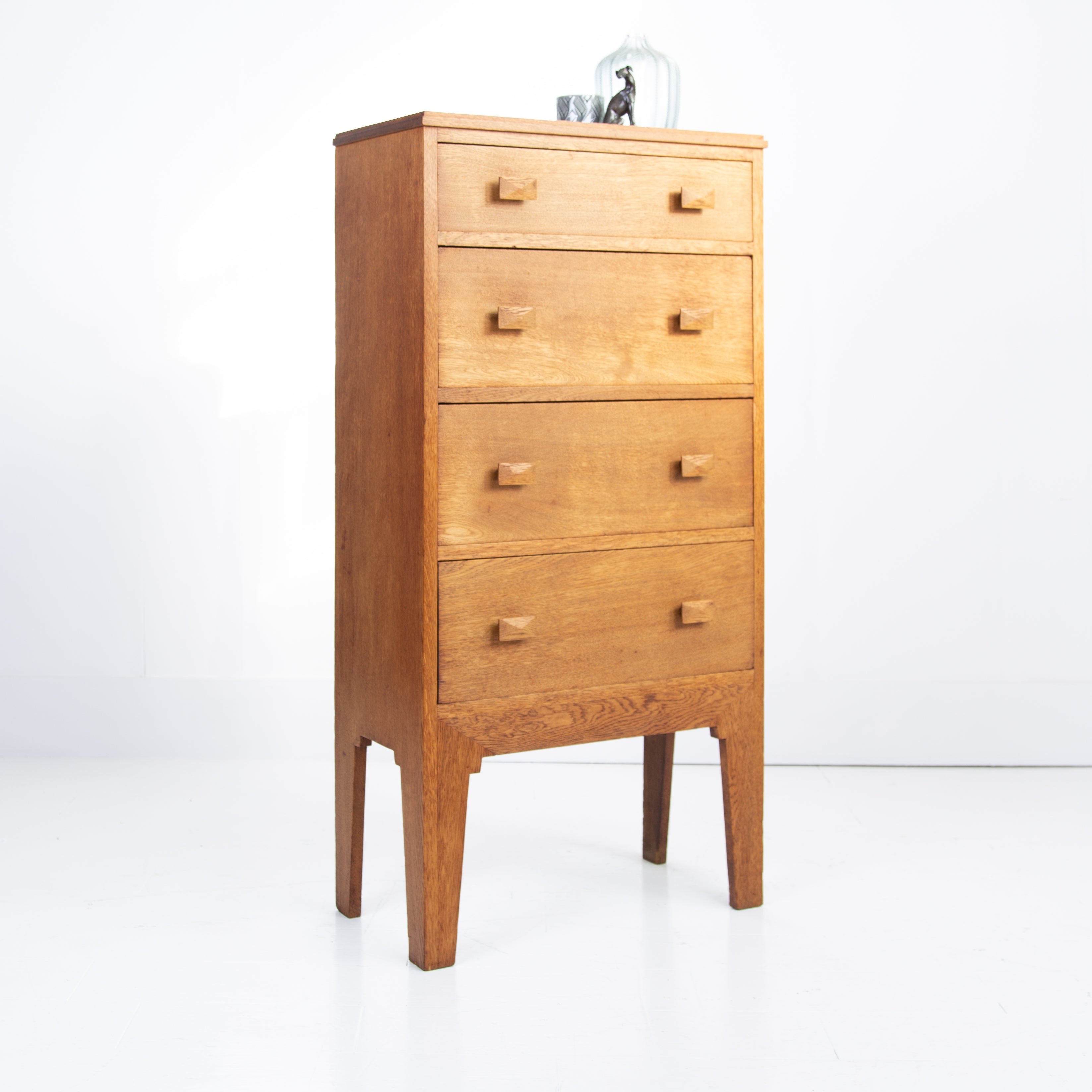 Fabulous 1940s English Oak Chest Of Drawers
