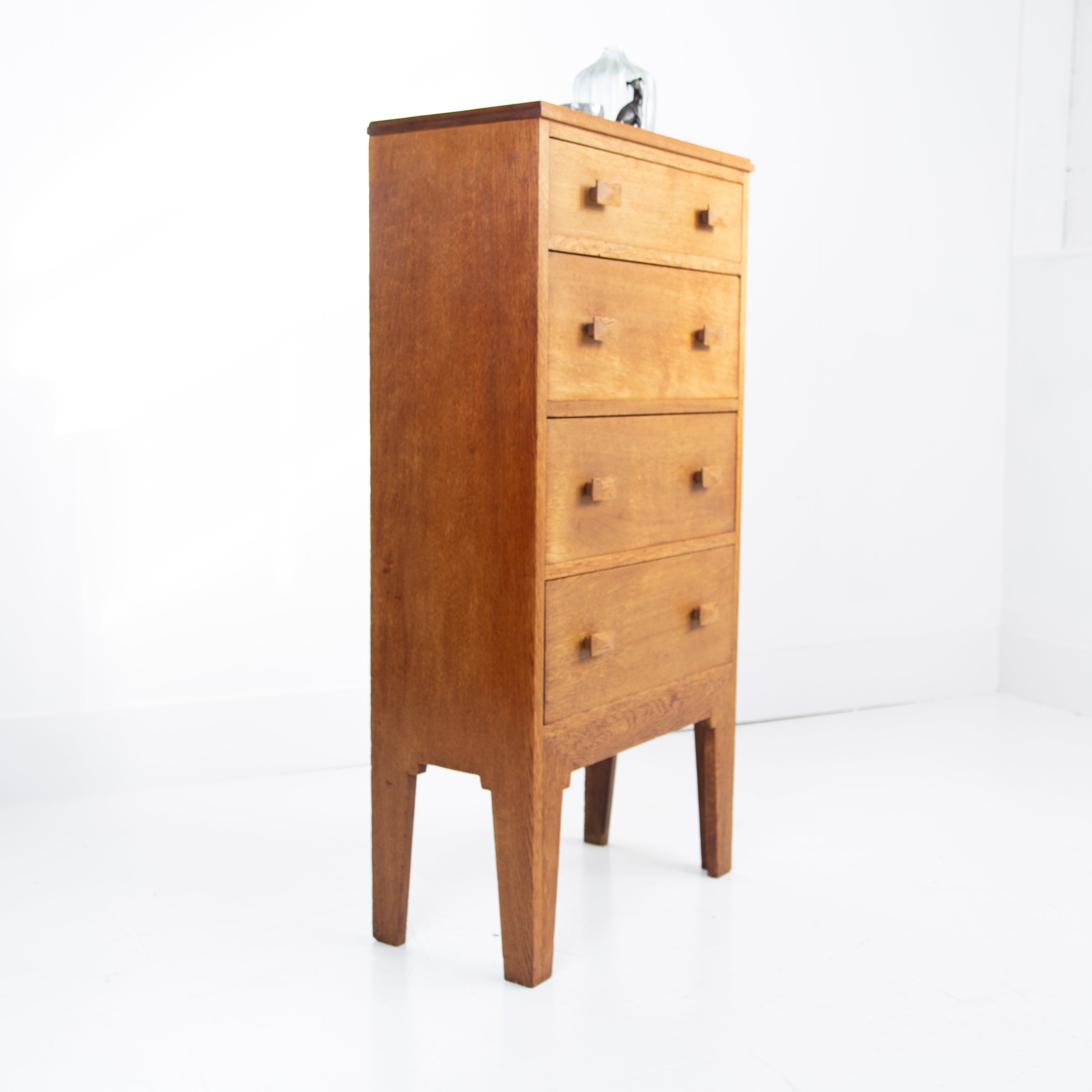 Fabulous 1940s English Oak Chest Of Drawers