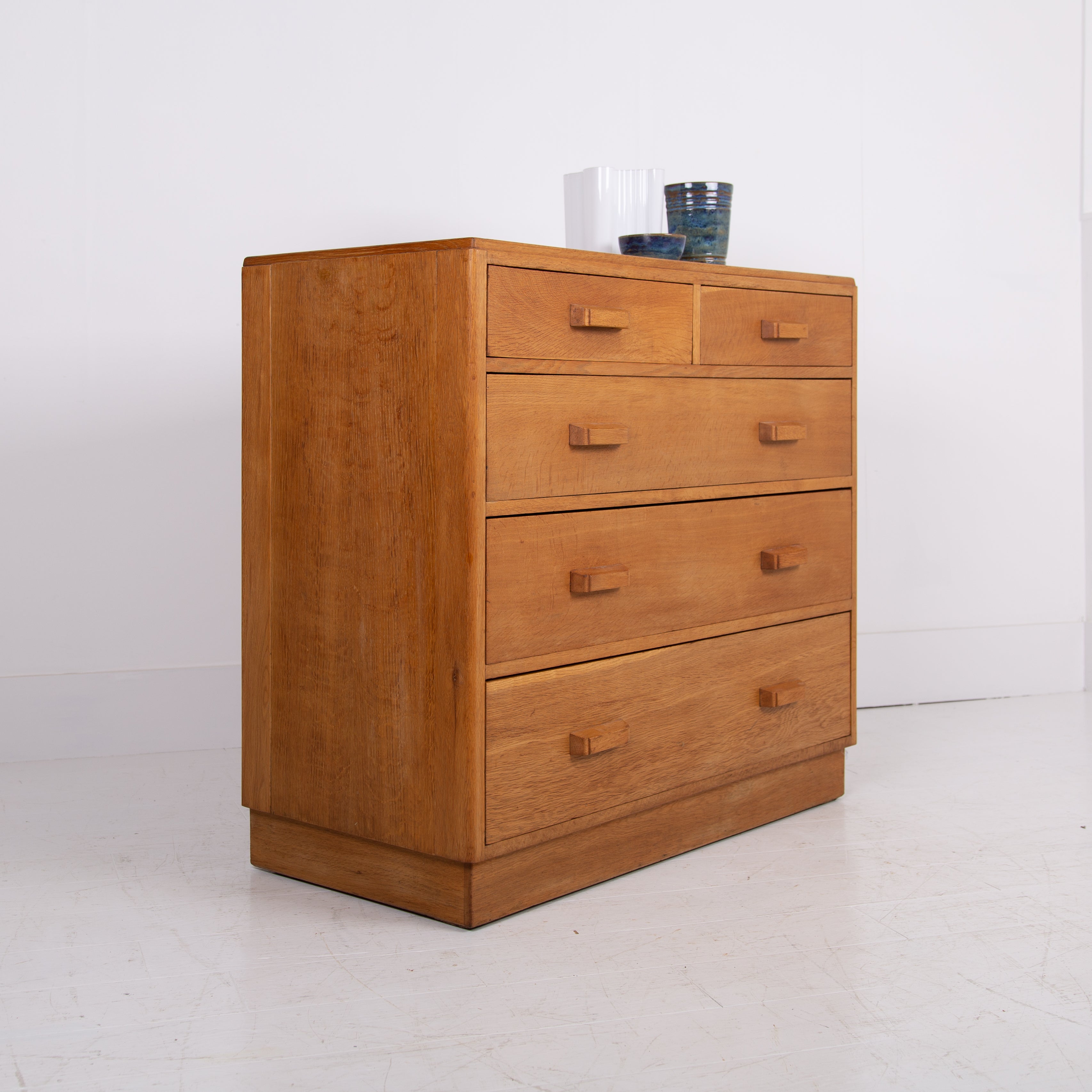 Good Vintage Air Ministry Oak Chest Of Drawers No.2