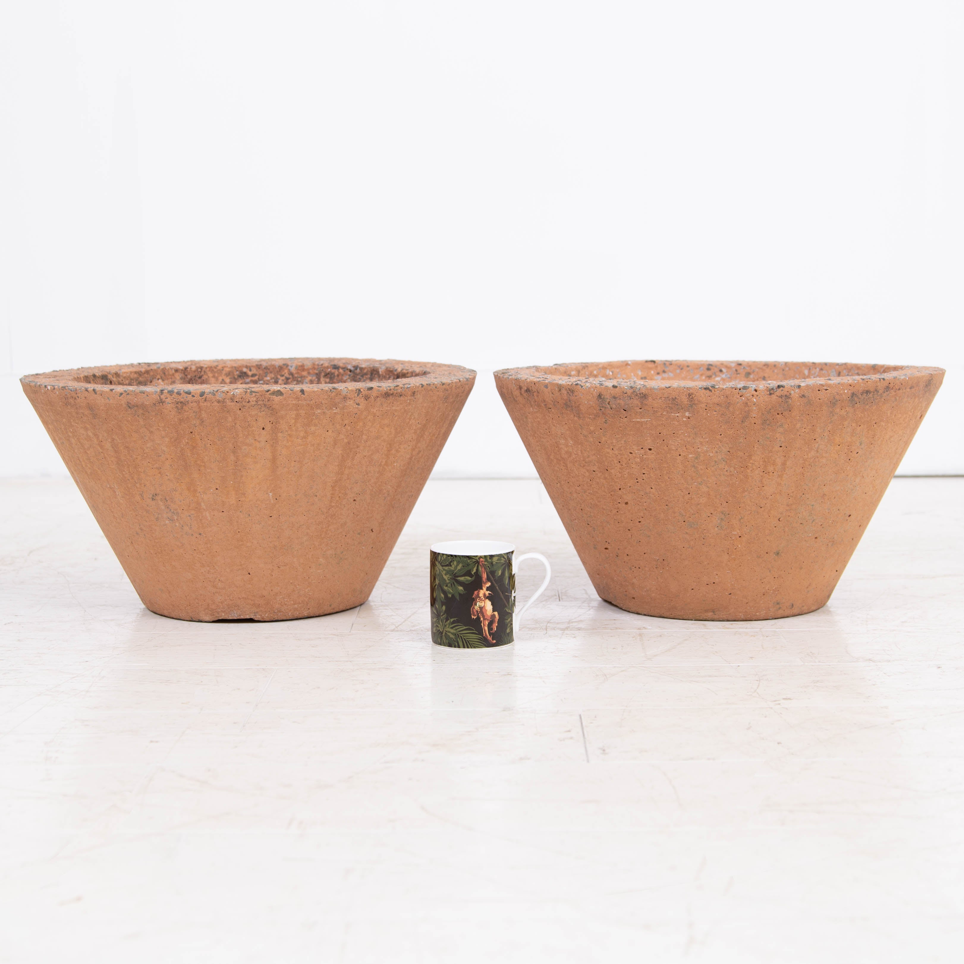 Pair Mid Century Conical Shaped Planters Set No1