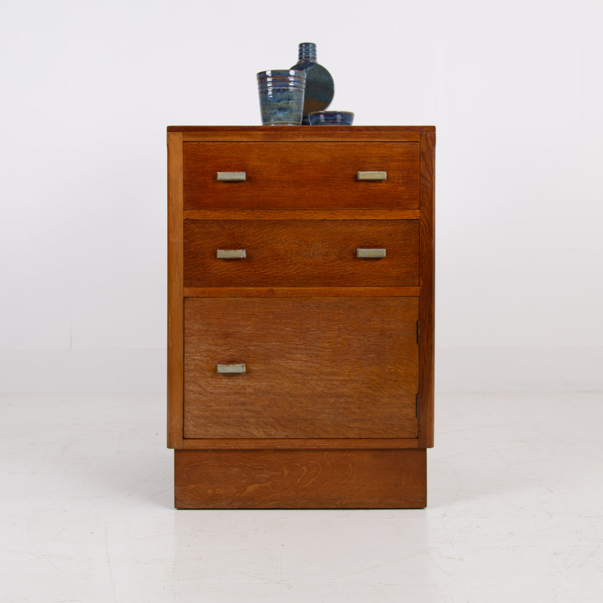 Oak Art Deco Modernist 2 Drawer Cabinet by Gomme 1930s