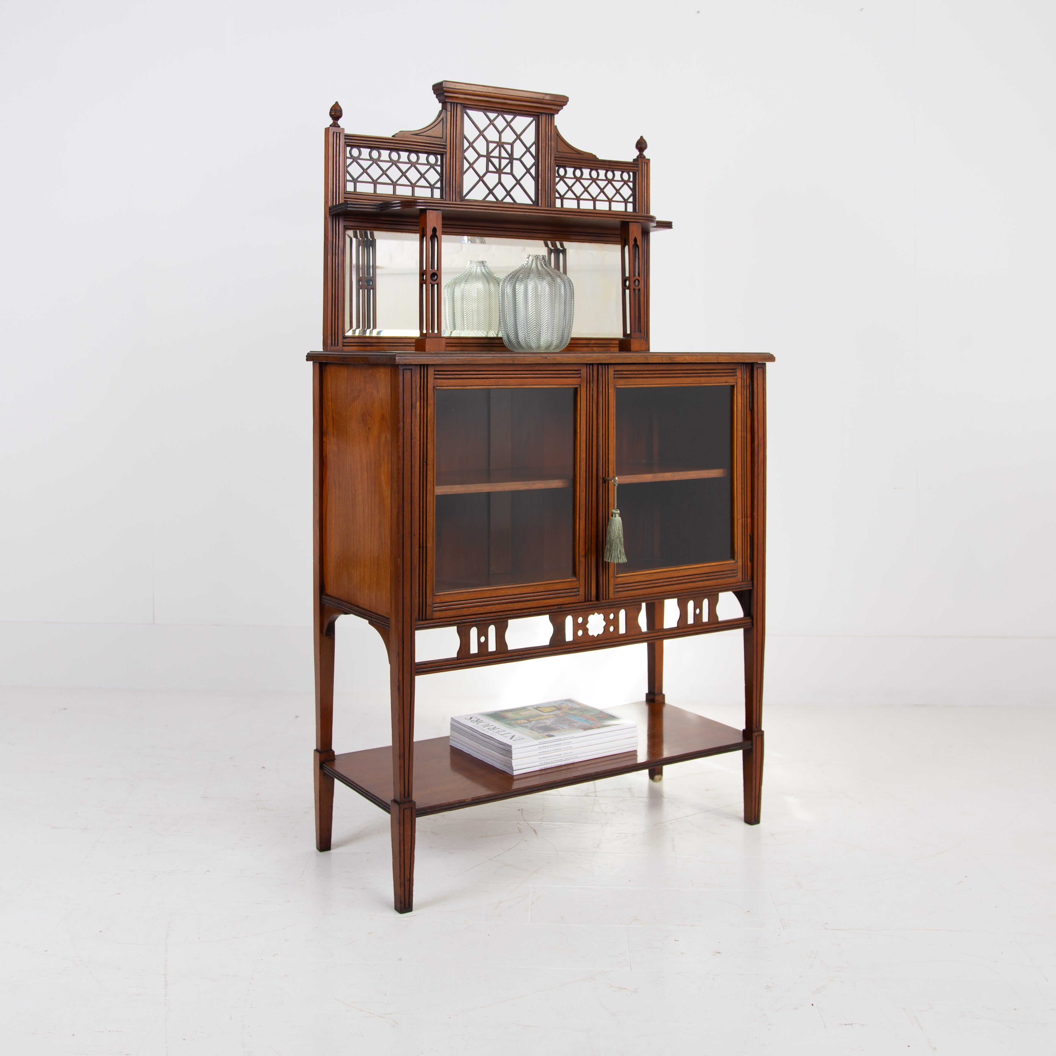 Charming Little Aesthetic Movement Glazed Cabinet C1910