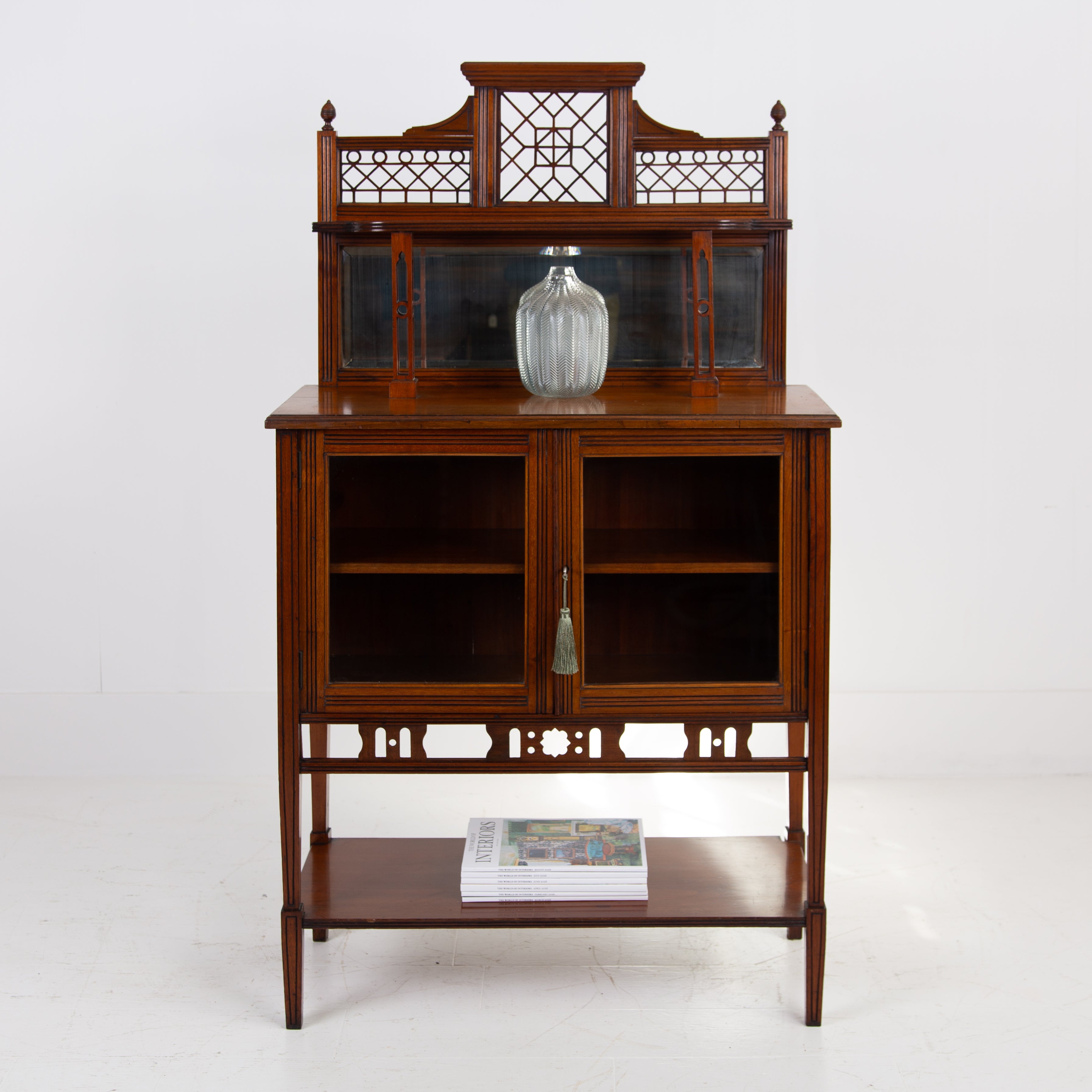 Charming Little Aesthetic Movement Glazed Cabinet C1910