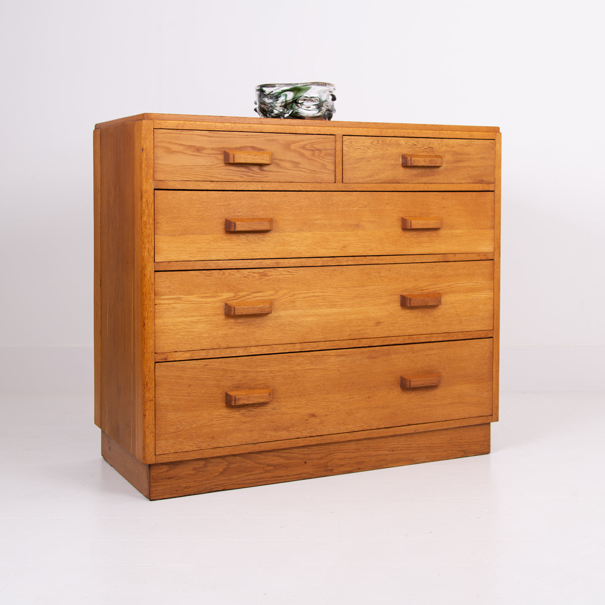 Good Vintage Air Ministry Oak Chest Of Drawers 1953