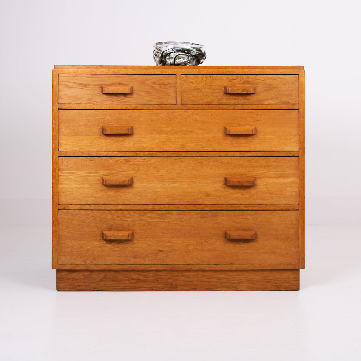 Good Vintage Air Ministry Oak Chest Of Drawers 1953