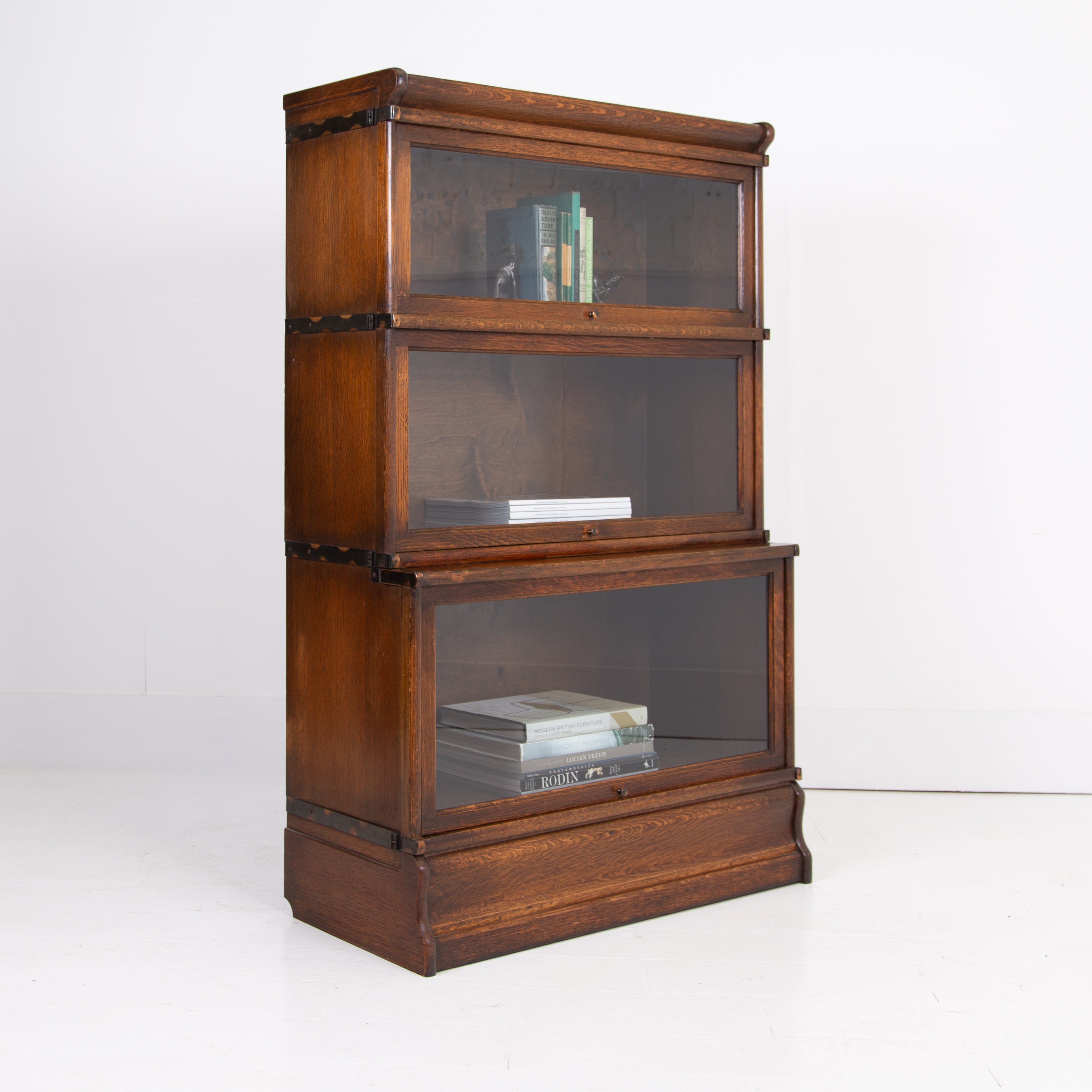 Oak Globe Wernicke Glazed Barristers Bookcase C1920