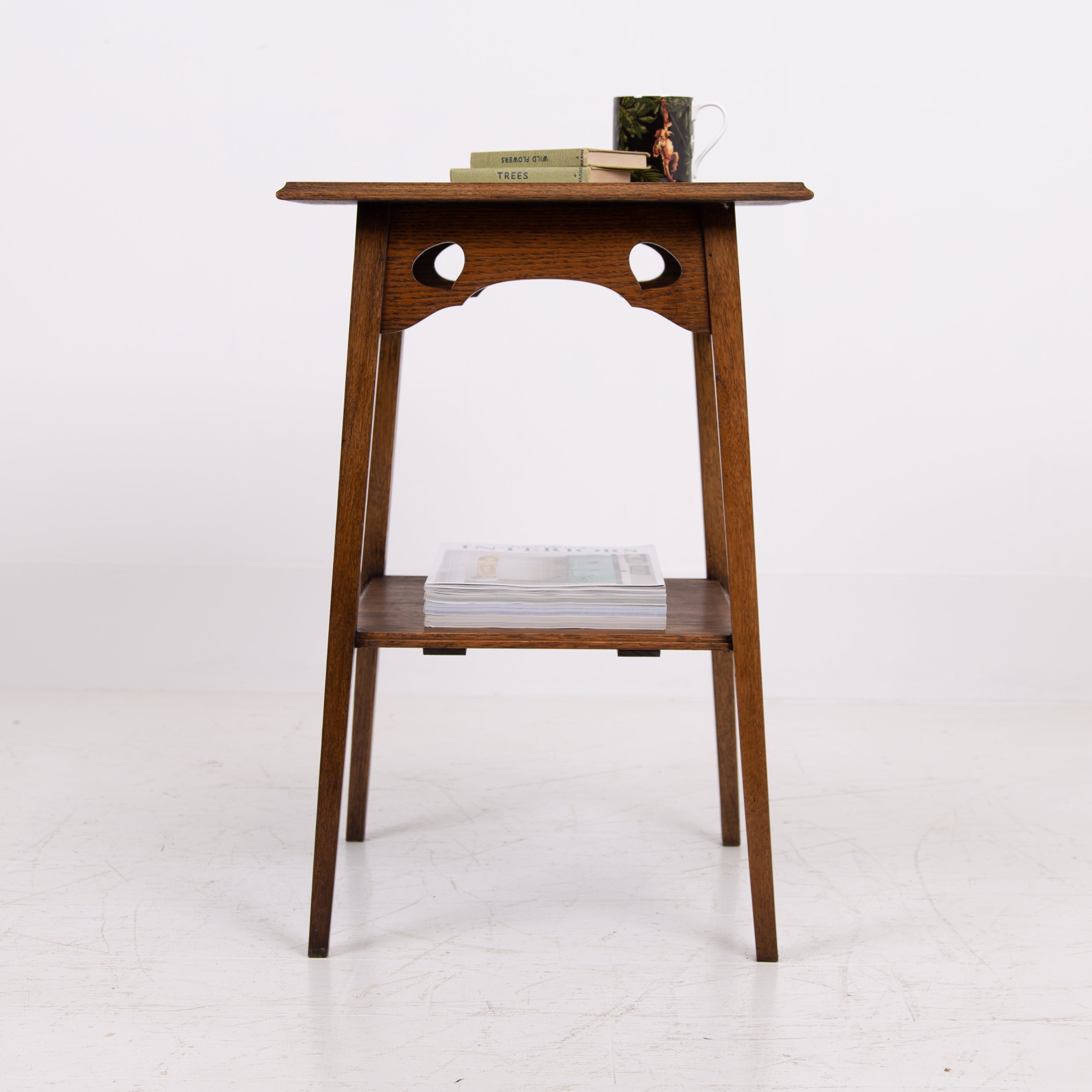 Arts and Crafts Oak Two Tier Occasional Side Table