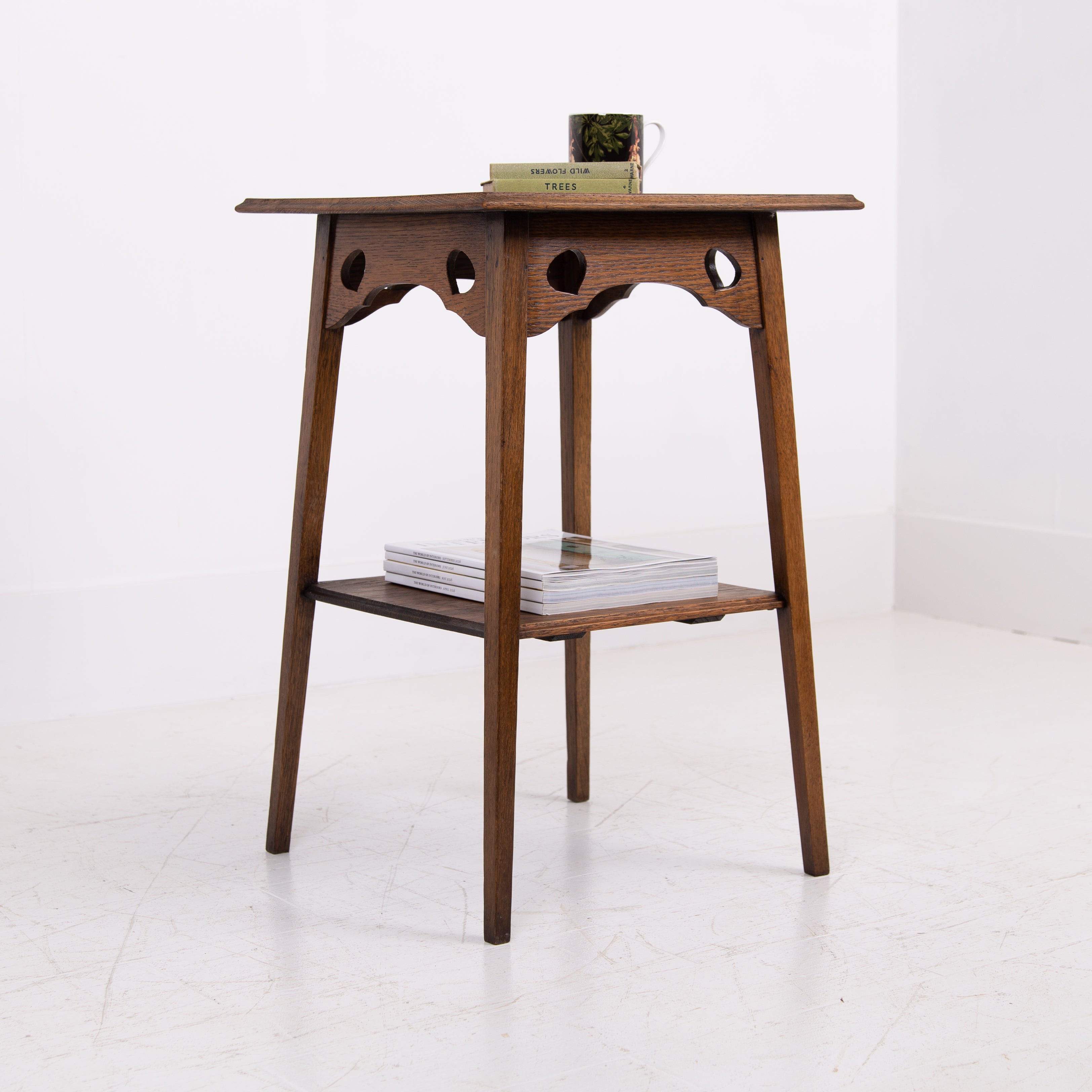 Arts and Crafts Oak Two Tier Occasional Side Table