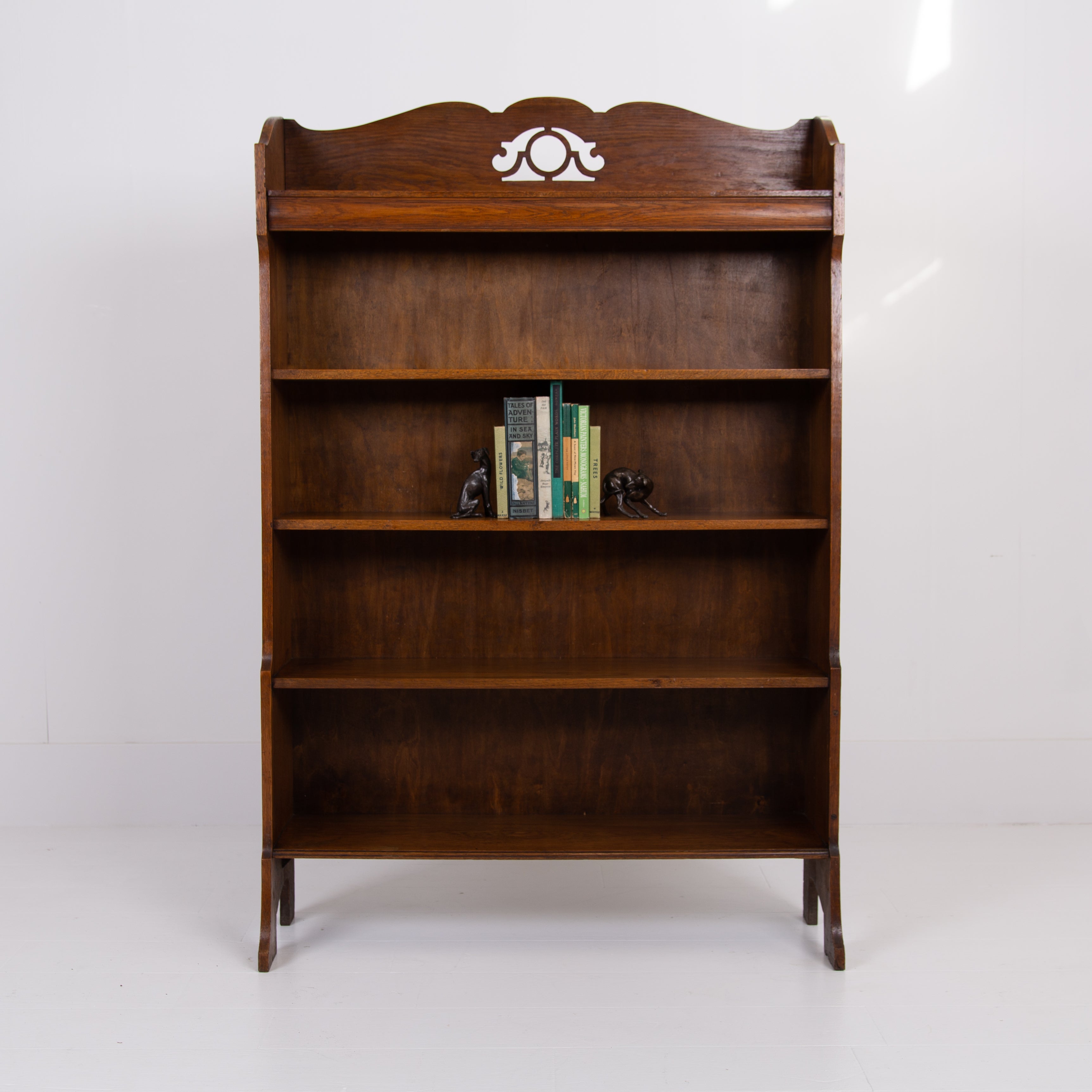 English Oak Arts and Crafts Open Bookcase 1910