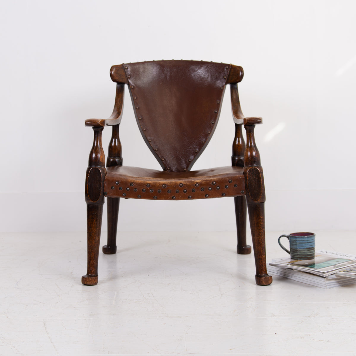 Unusual Oak Arts and Crafts Armchair
