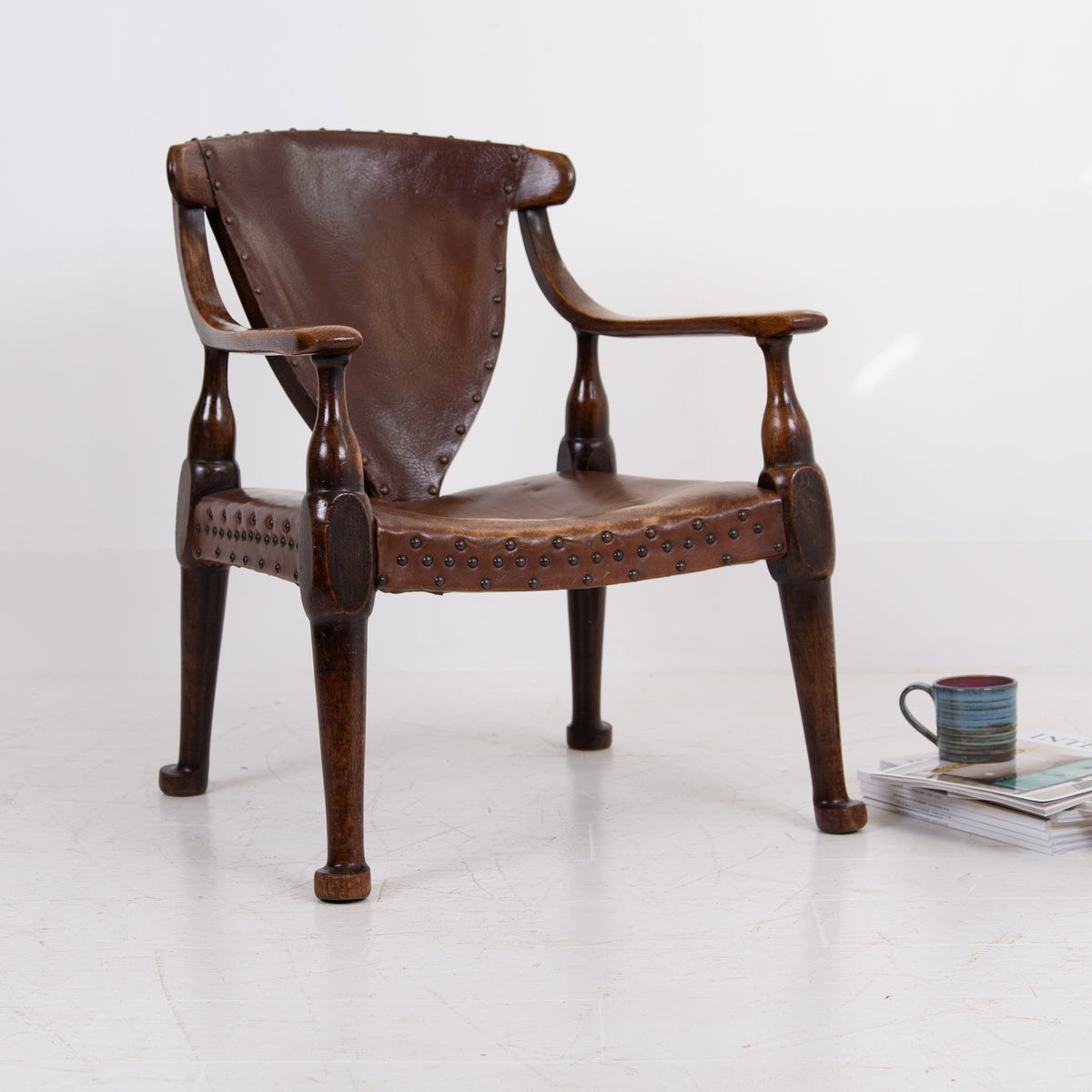Unusual Oak Arts and Crafts Armchair