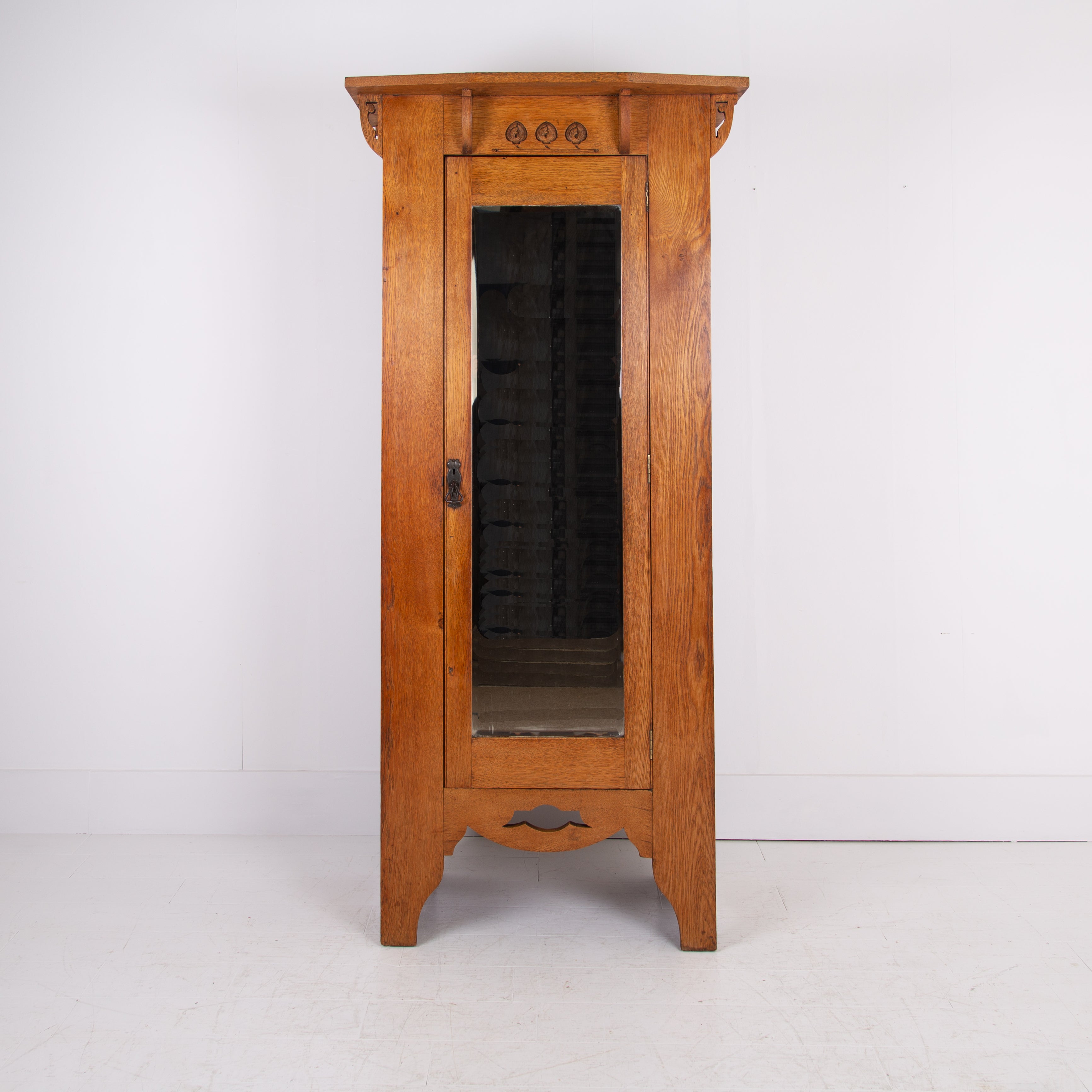 A Super Arts and Crafts Oak Hall Single Wardrobe C1900