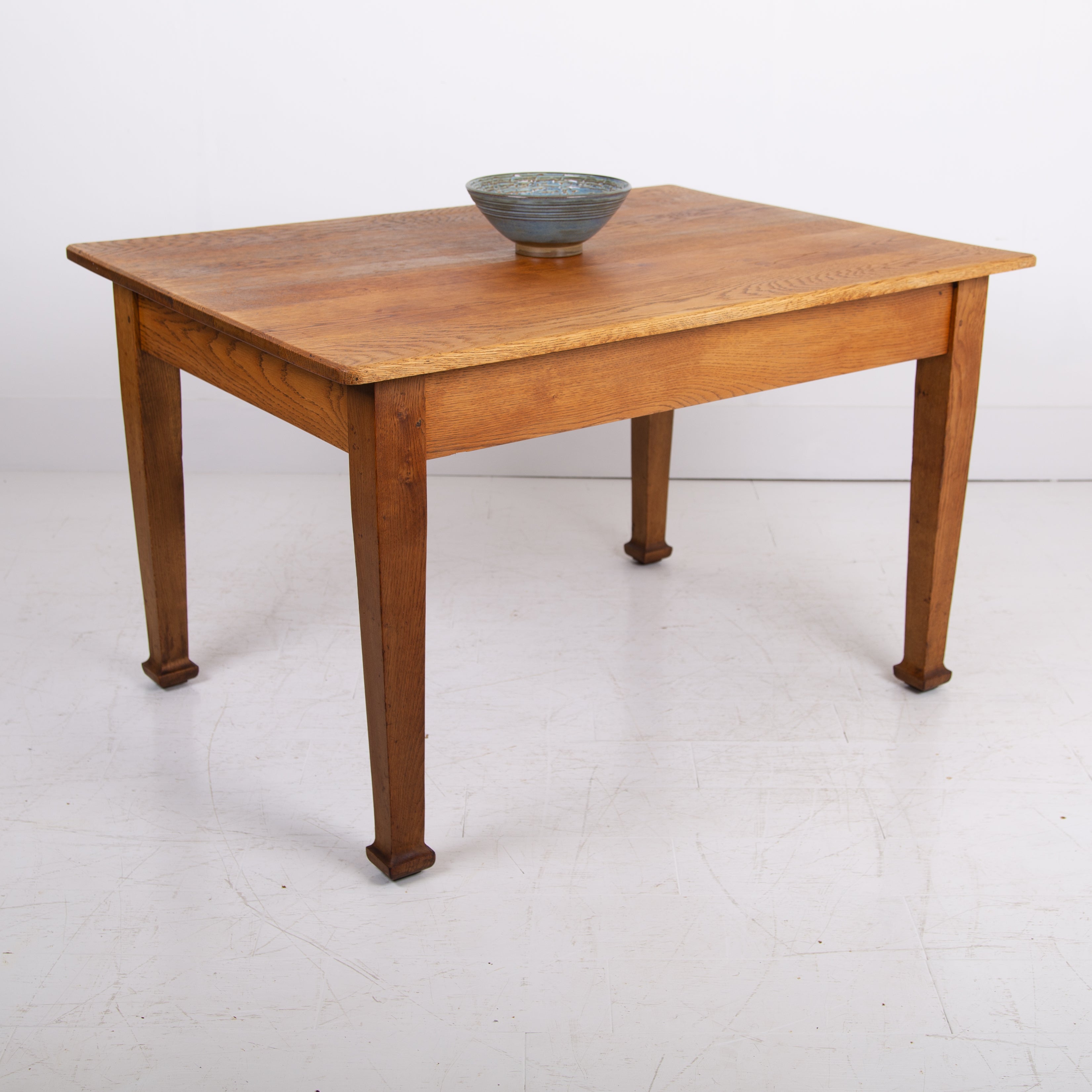 Arts and Crafts English Oak Dining Table Desk C1910