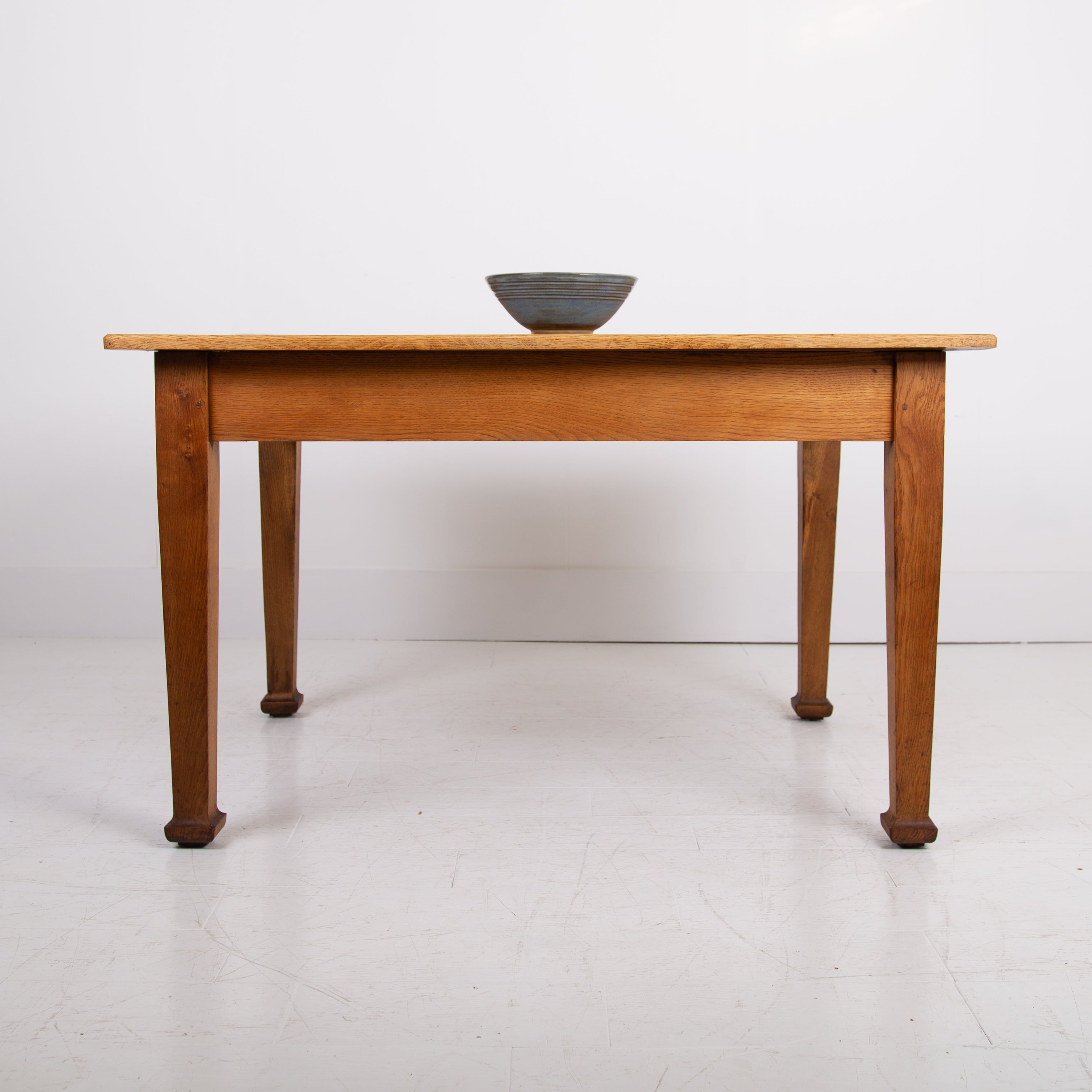 Arts and Crafts English Oak Dining Table Desk C1910
