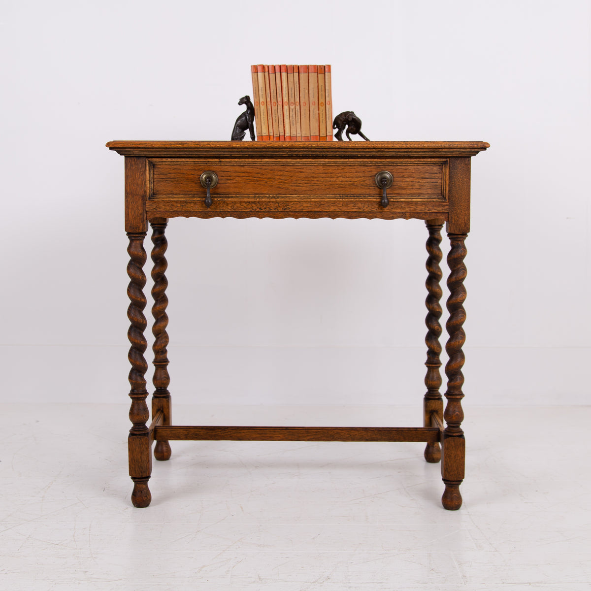 English Oak Desk Side Table 1910