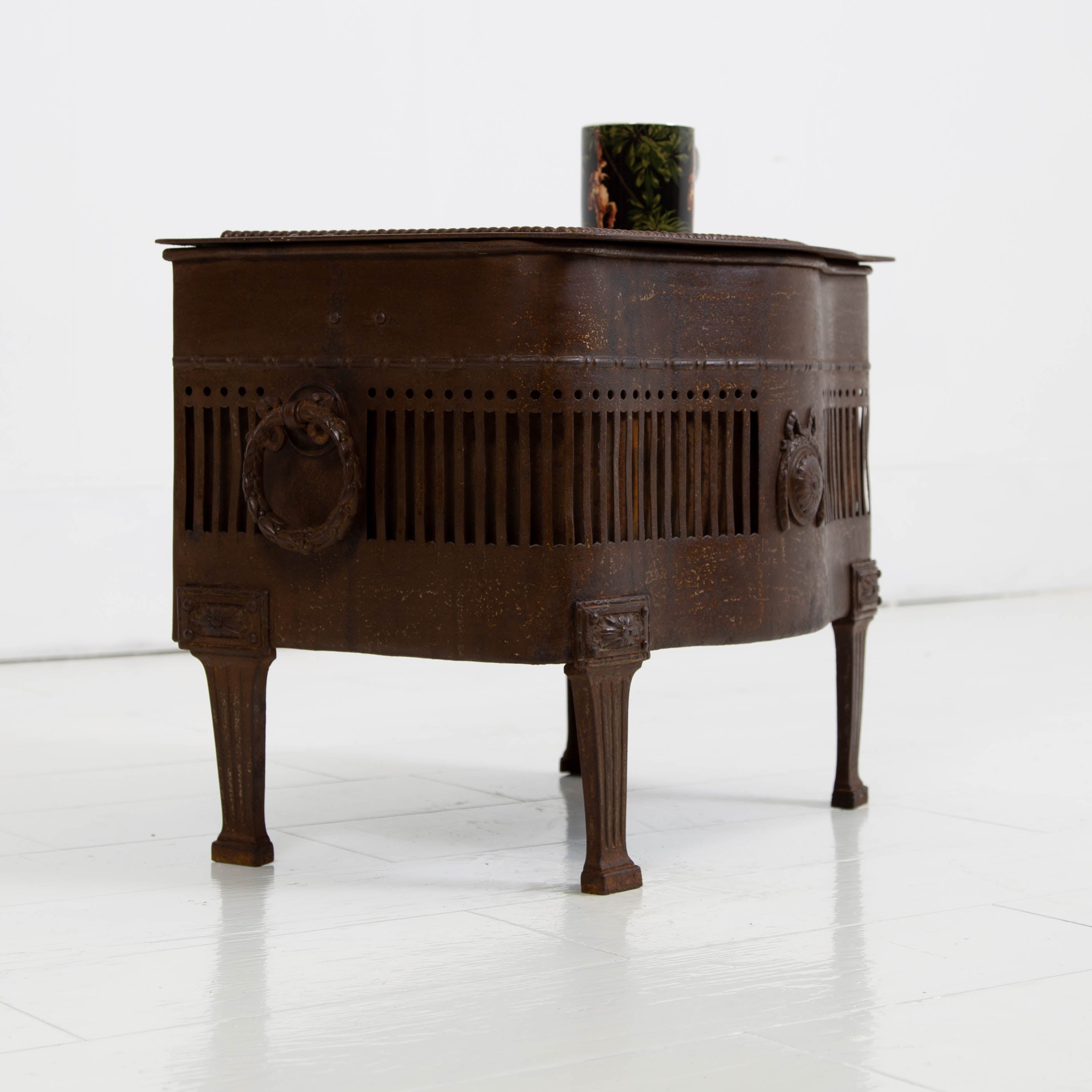 Unusual and Very Decorative Iron Storage Box Table C1915