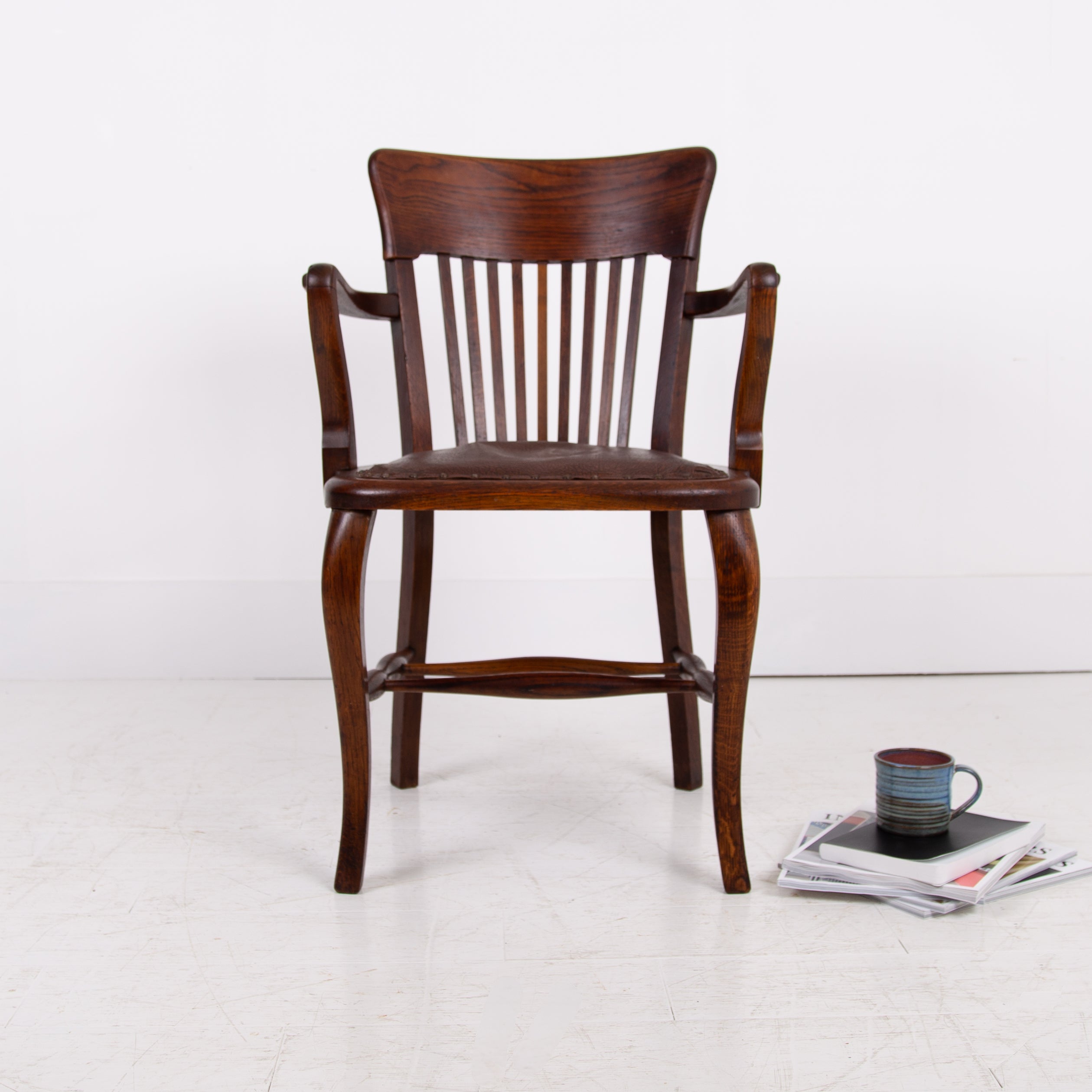 Lovely Antique Oak Desk Chair C1910