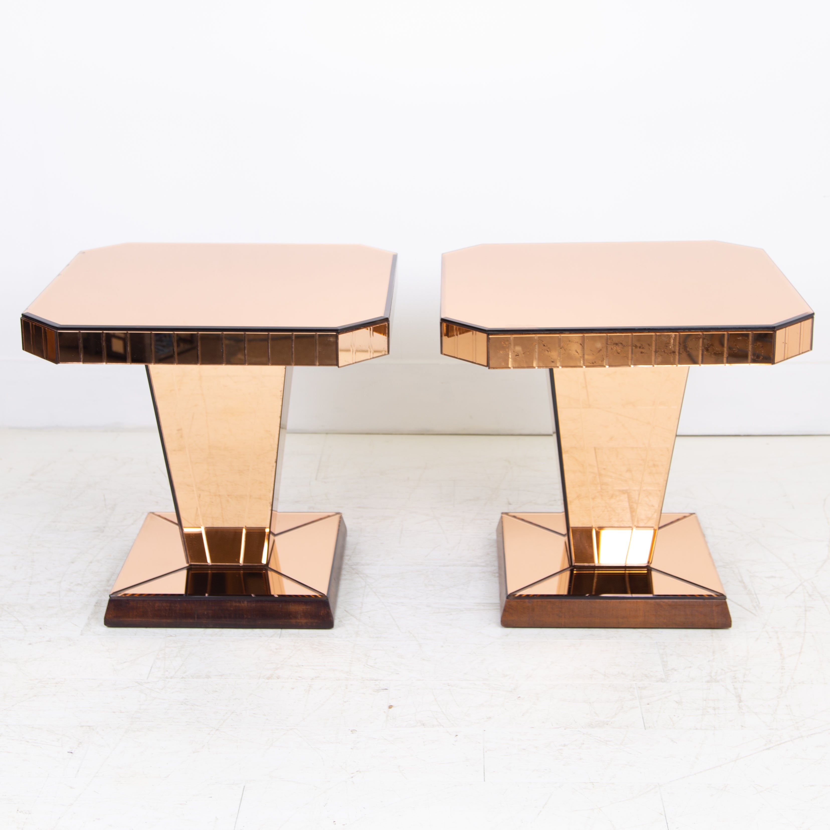 Pair of Art Deco Mirrored Side Tables C1930s