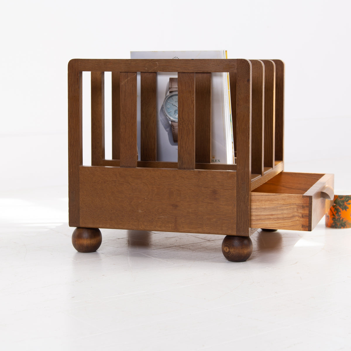 Cotswold School Oak Canterbury Newspaper Rack