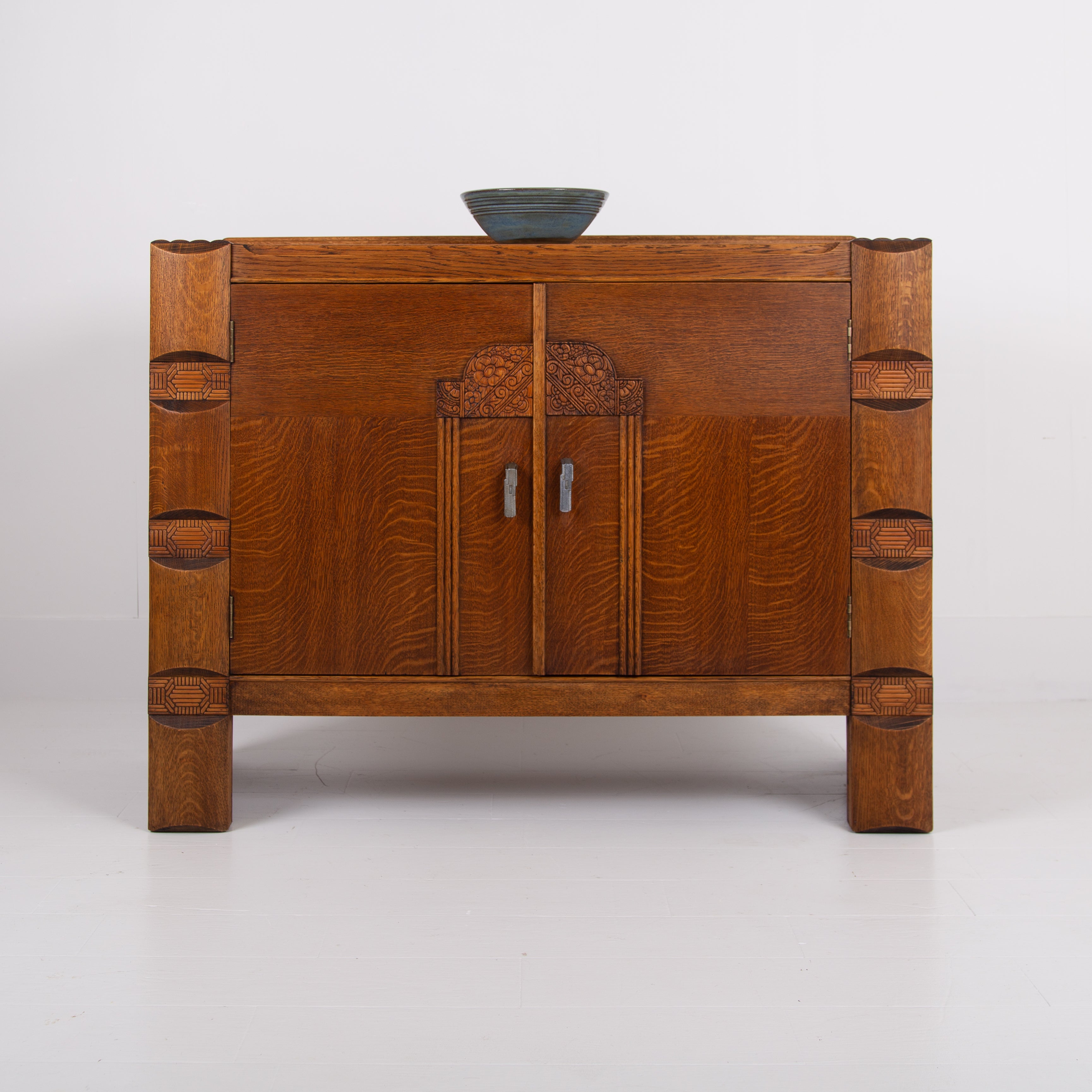 Art Deco Modernist Oak Sideboard Cabinet C1930