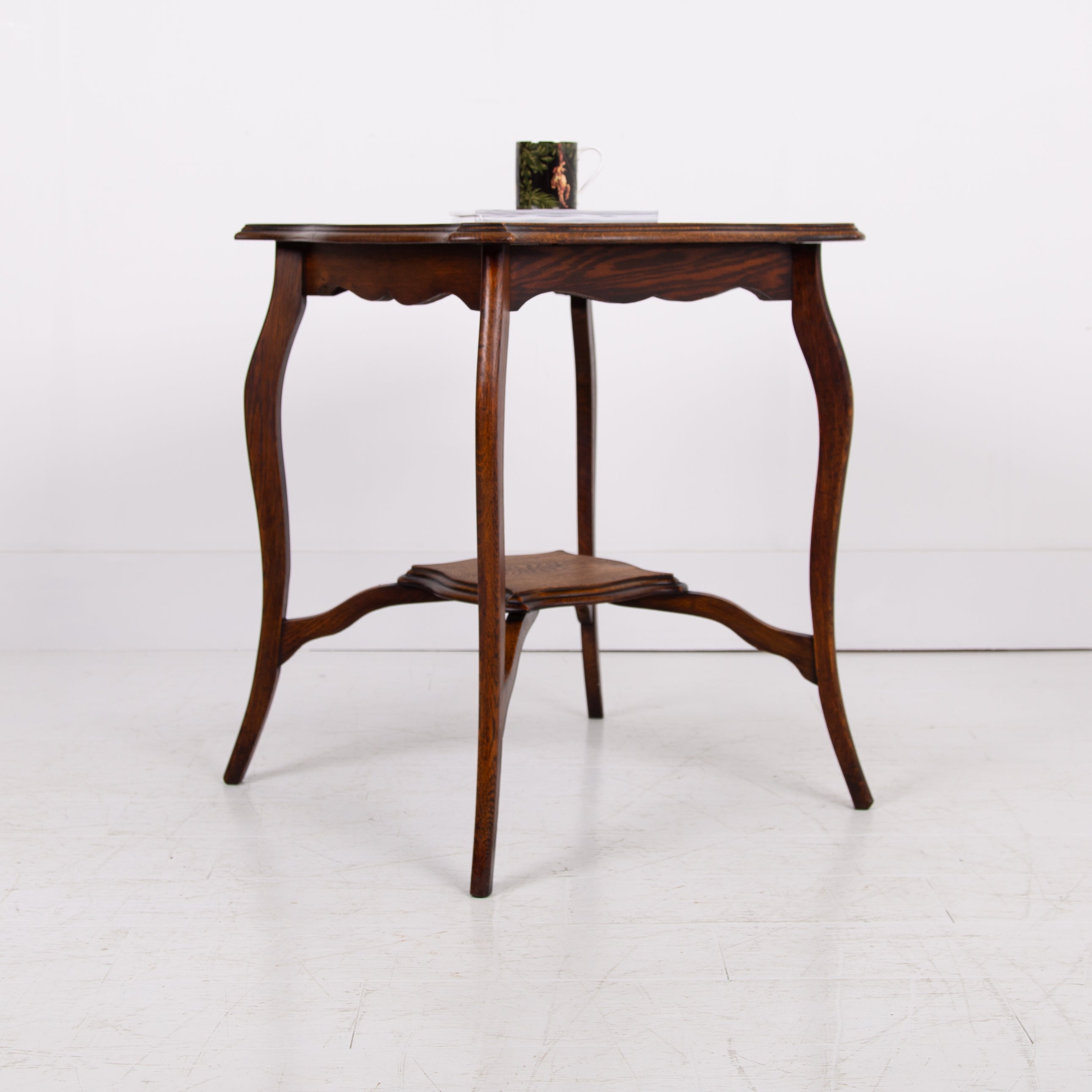 Antique Edwardian Oak Two Tier Occasional Table