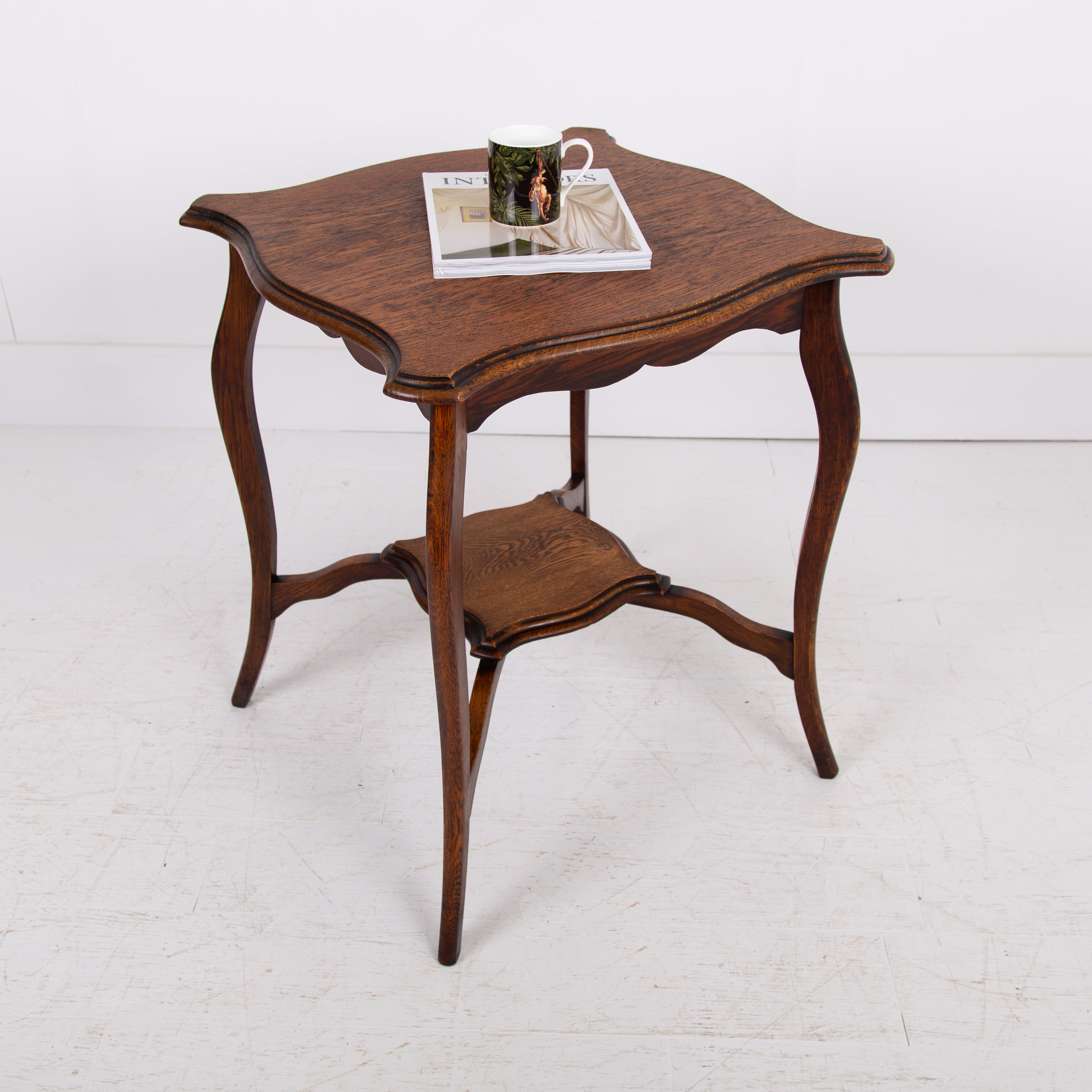 Antique Edwardian Oak Two Tier Occasional Table