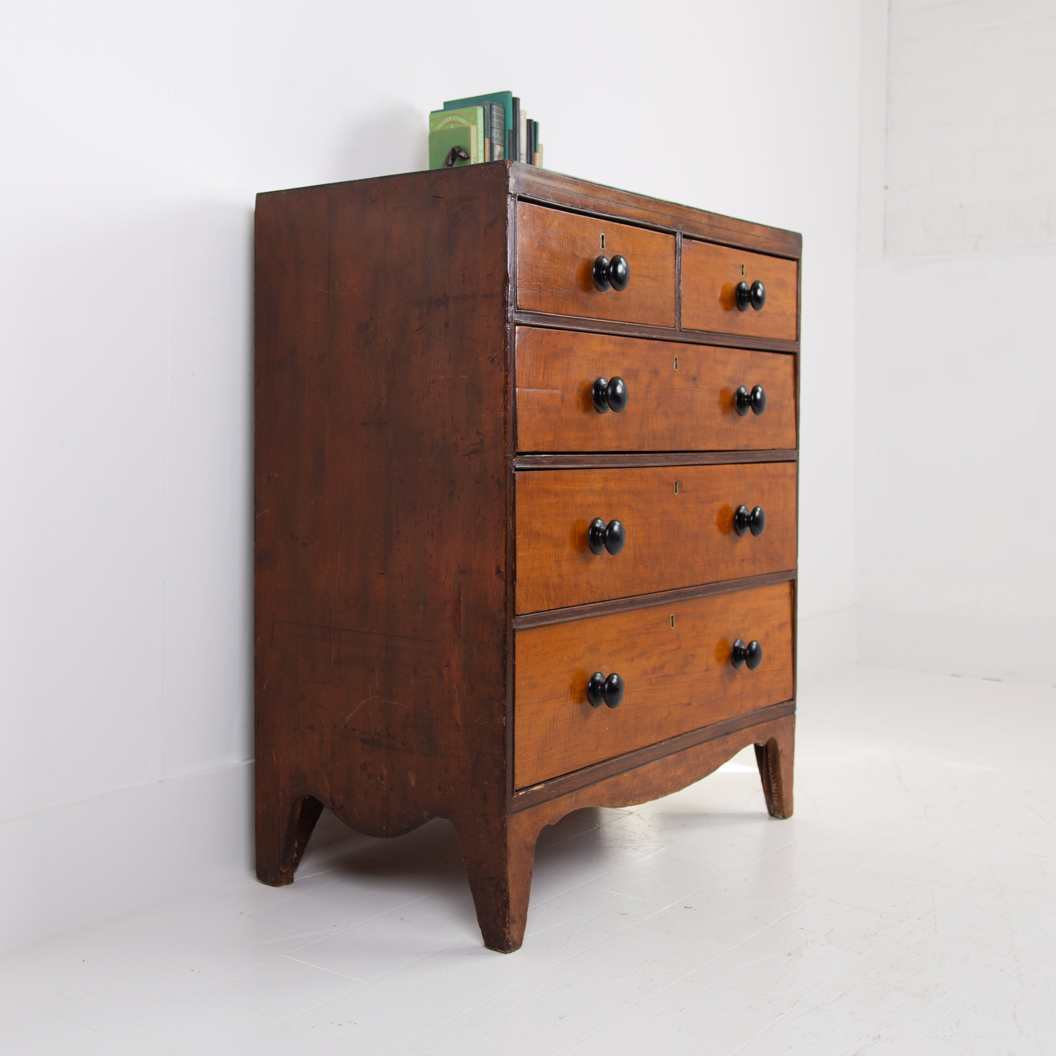 Attractive Georgian Mahogany Country Chest Of Drawers