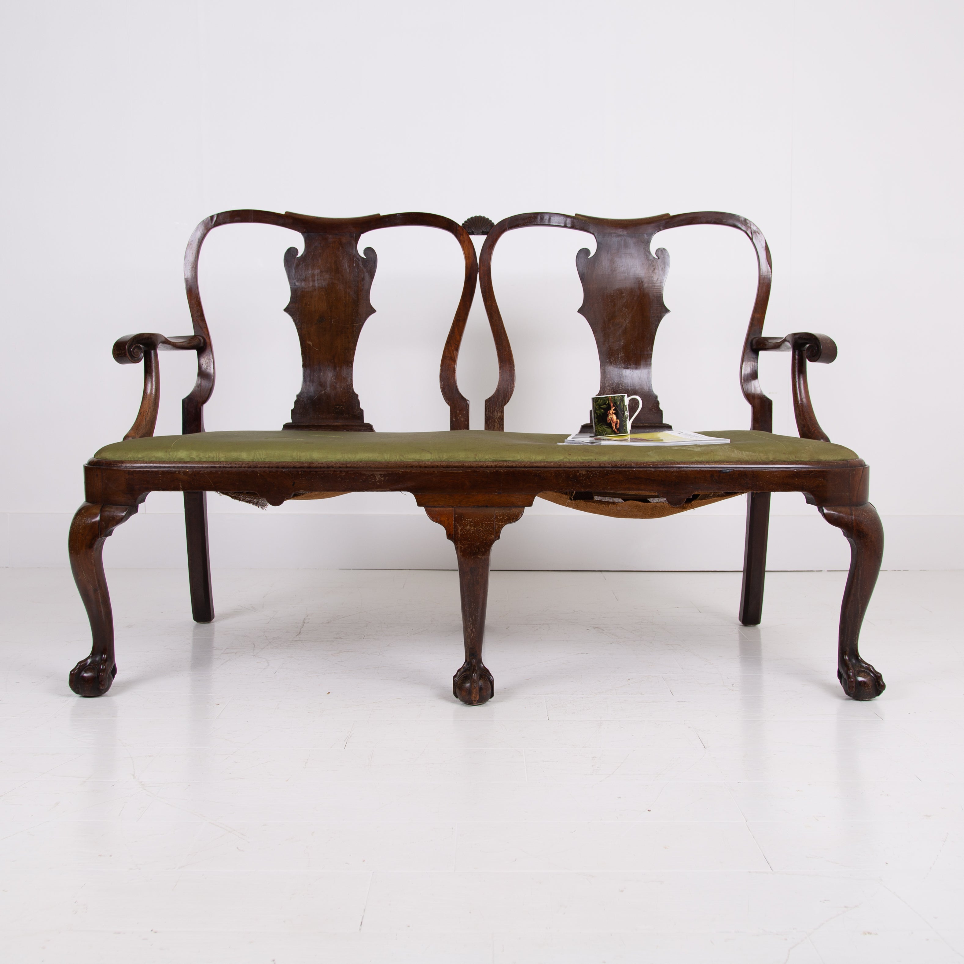 George II Revival Two Chair Back Sofa