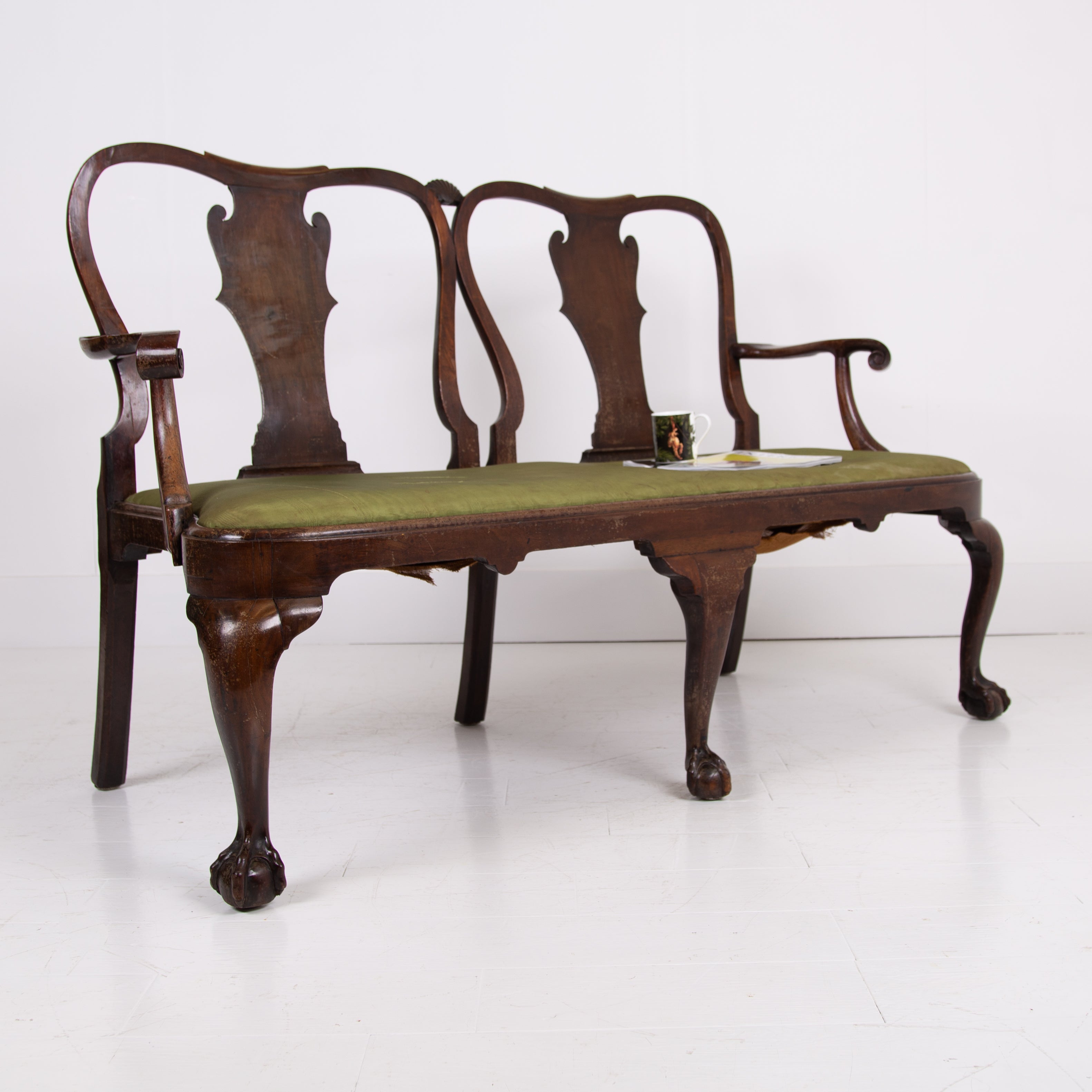 George II Revival Two Chair Back Sofa