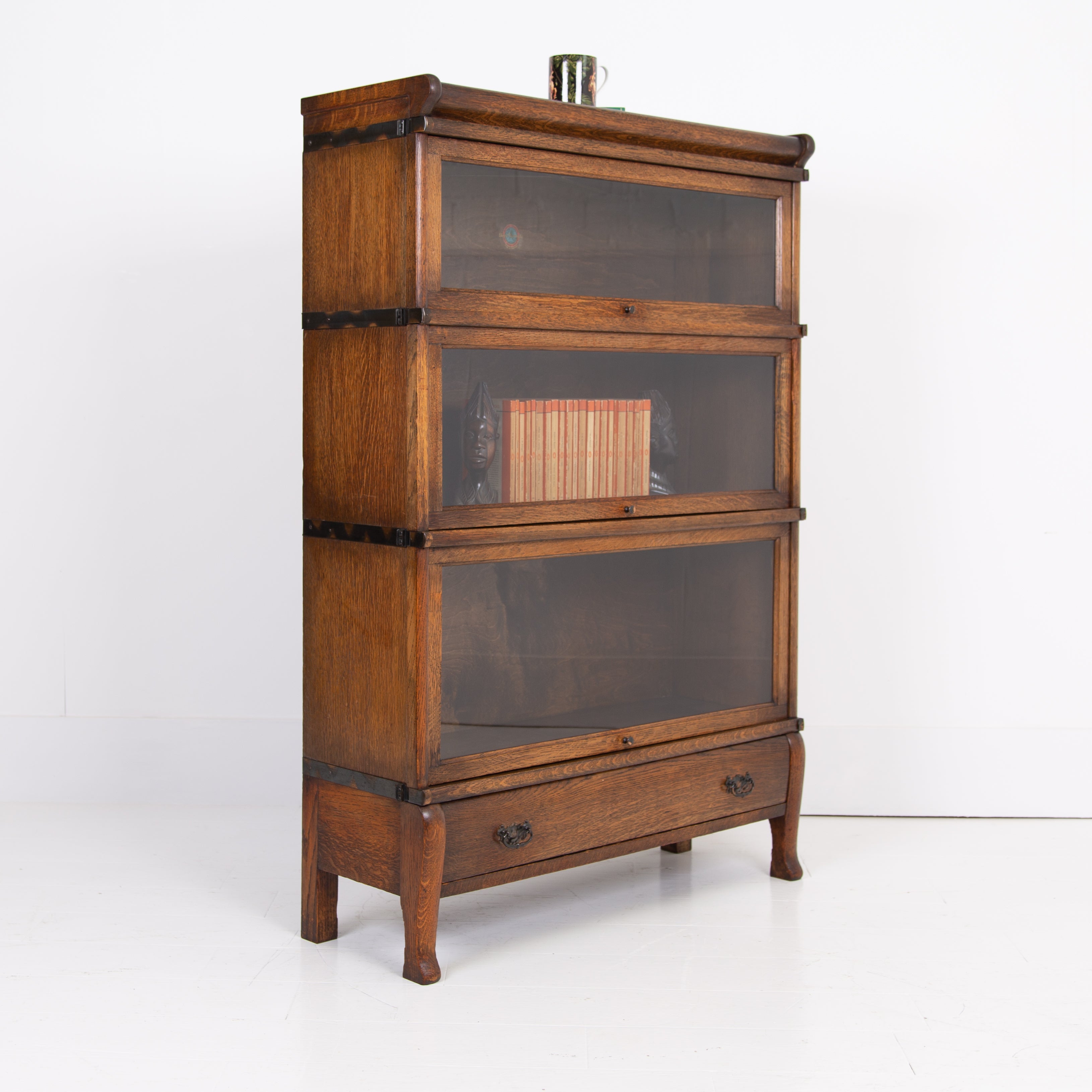 Oak Globe Wernicke 3 Tier Library Bookcase C1910