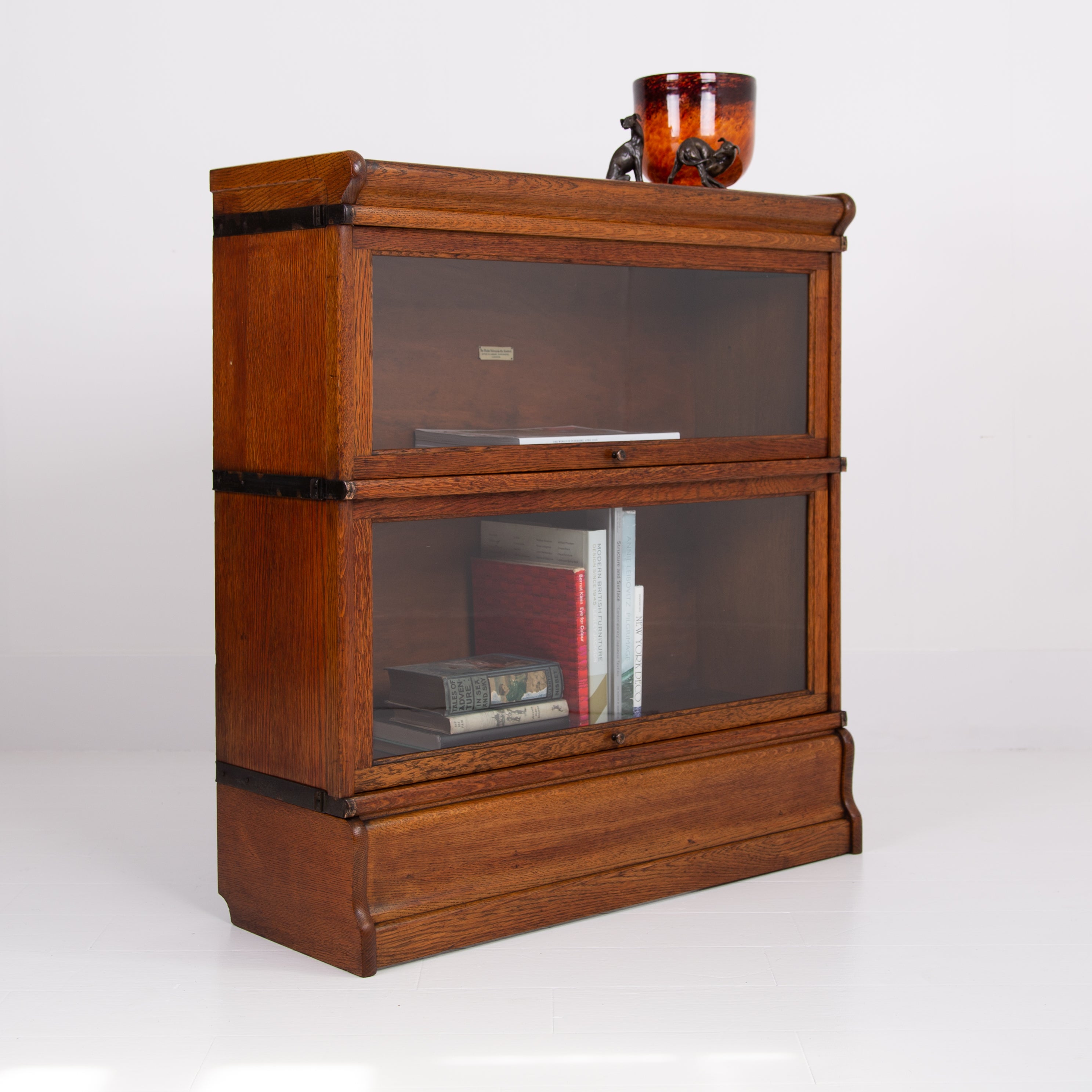 Antique Golden Oak Globe Wernicke Bookcase C1910