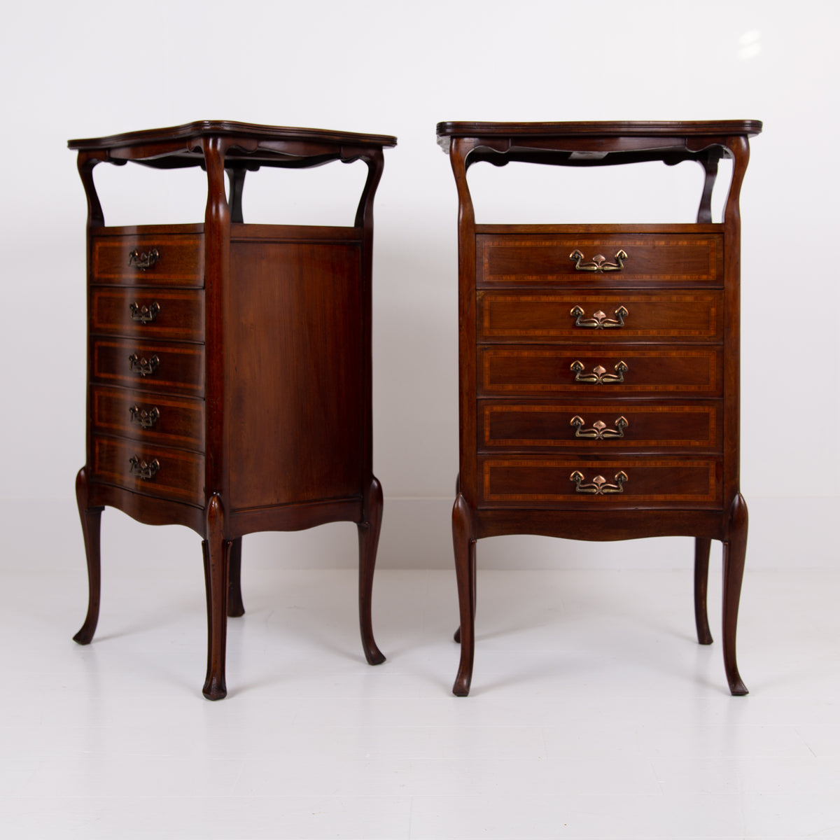 Pair of Antique Edwardian Cabinets With Drawers C1910