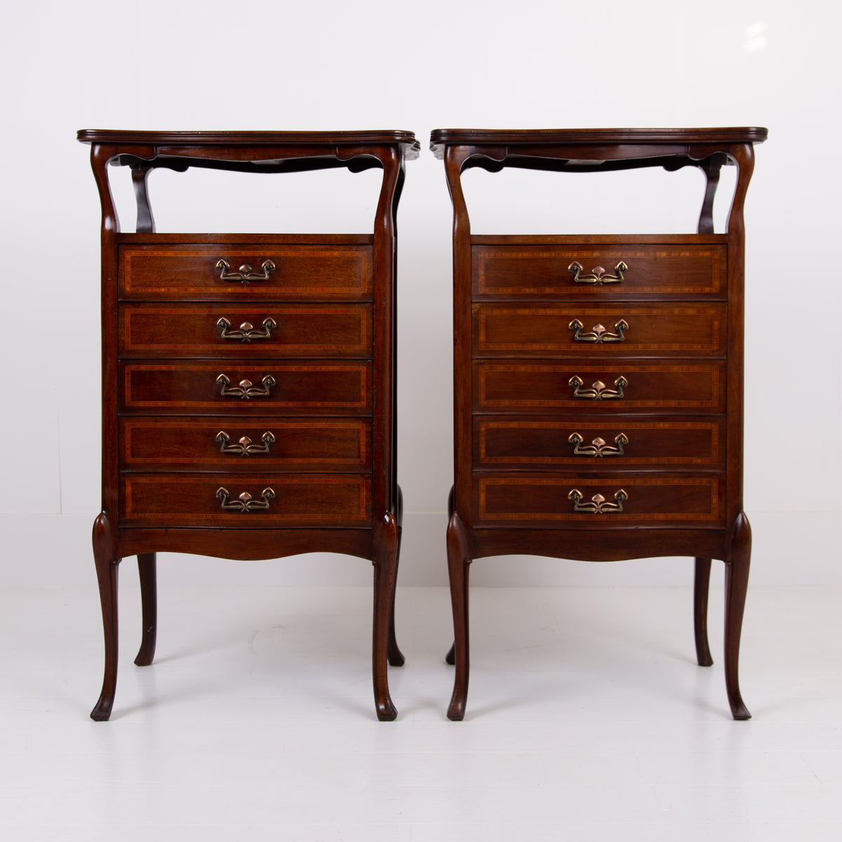 Pair of Antique Edwardian Cabinets With Drawers C1910