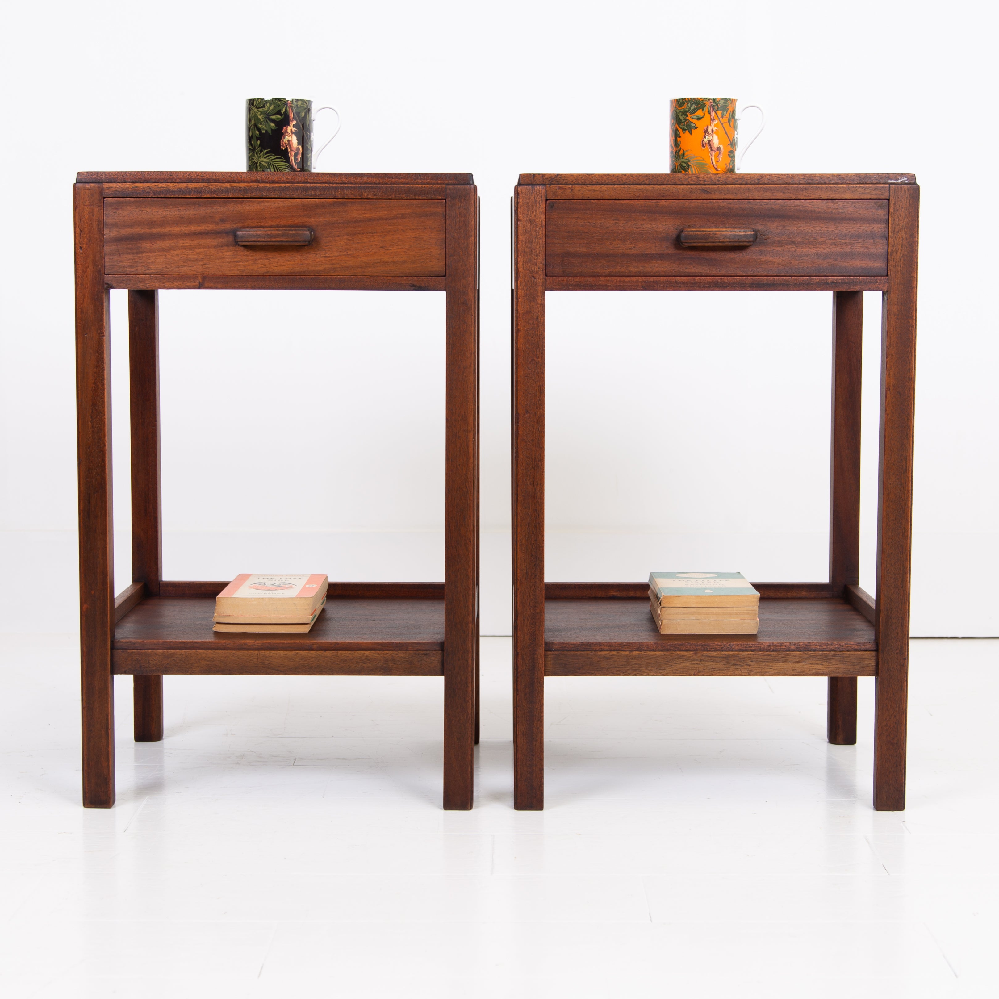 Pair Mid Century Gordon Russell Bedside Tables Nightstands