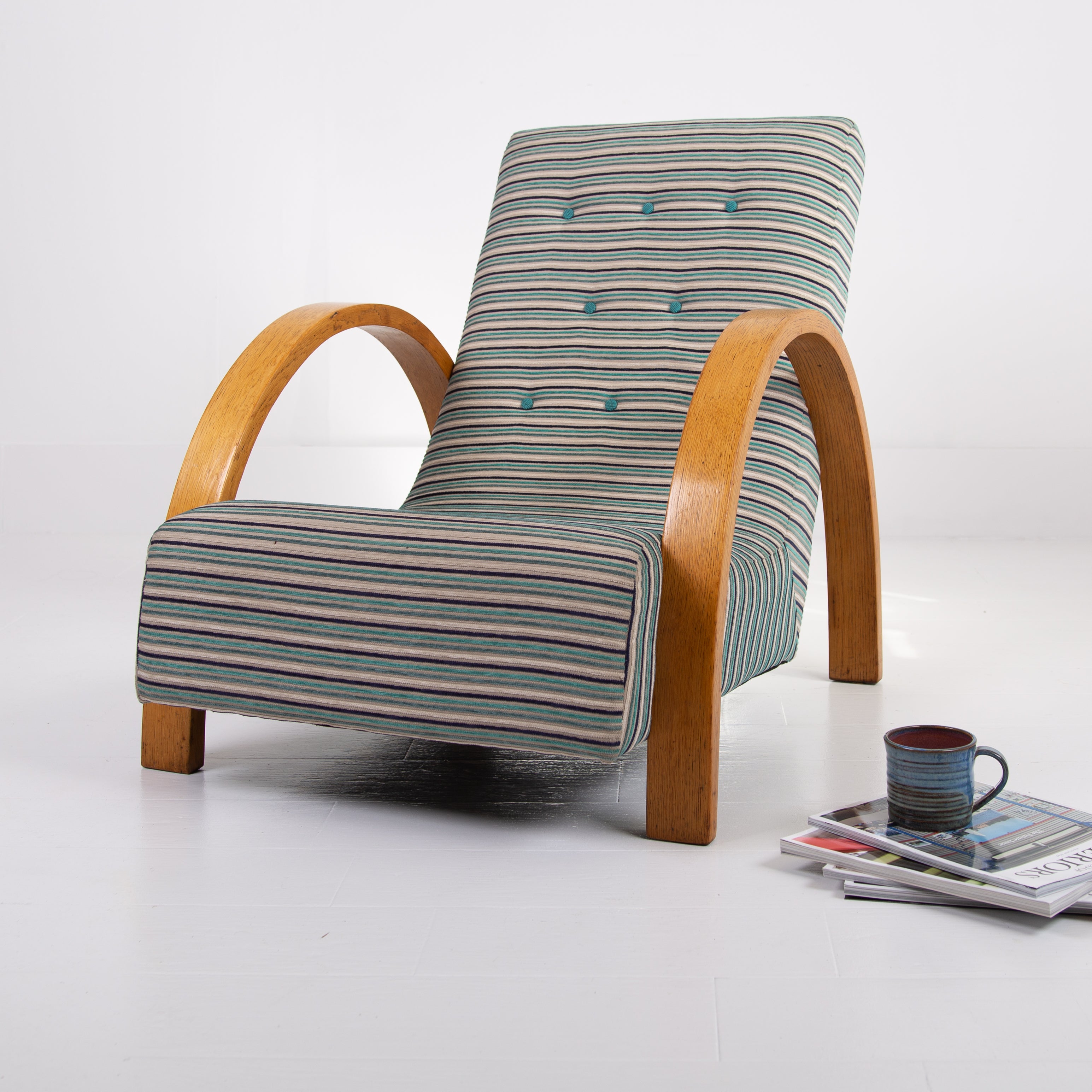 Heals Art Deco Oak Armchair C1930